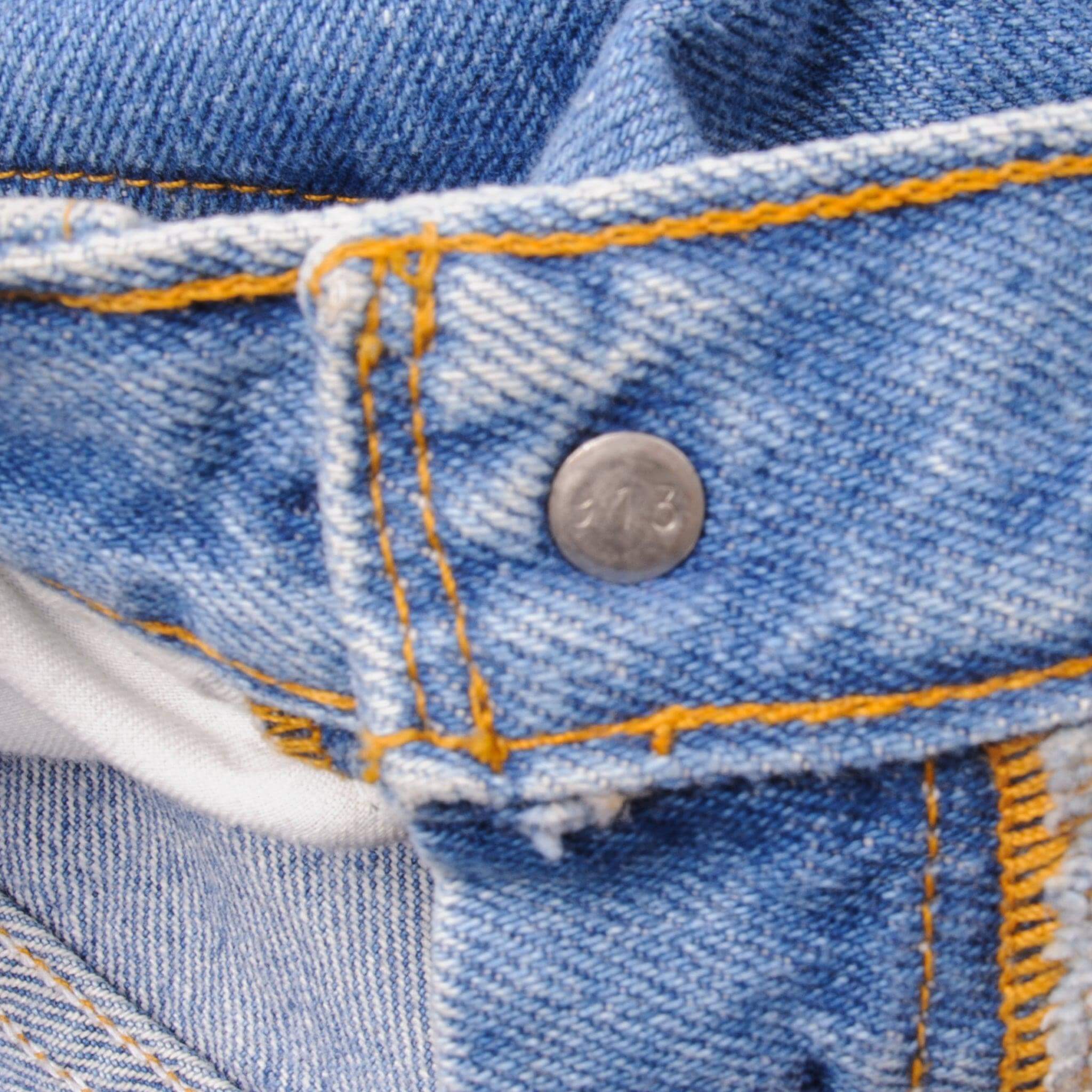 Beautiful Indigo Levis 501 Jeans 1990's Made in USA. Size on Tag 30X32 Back Button #913