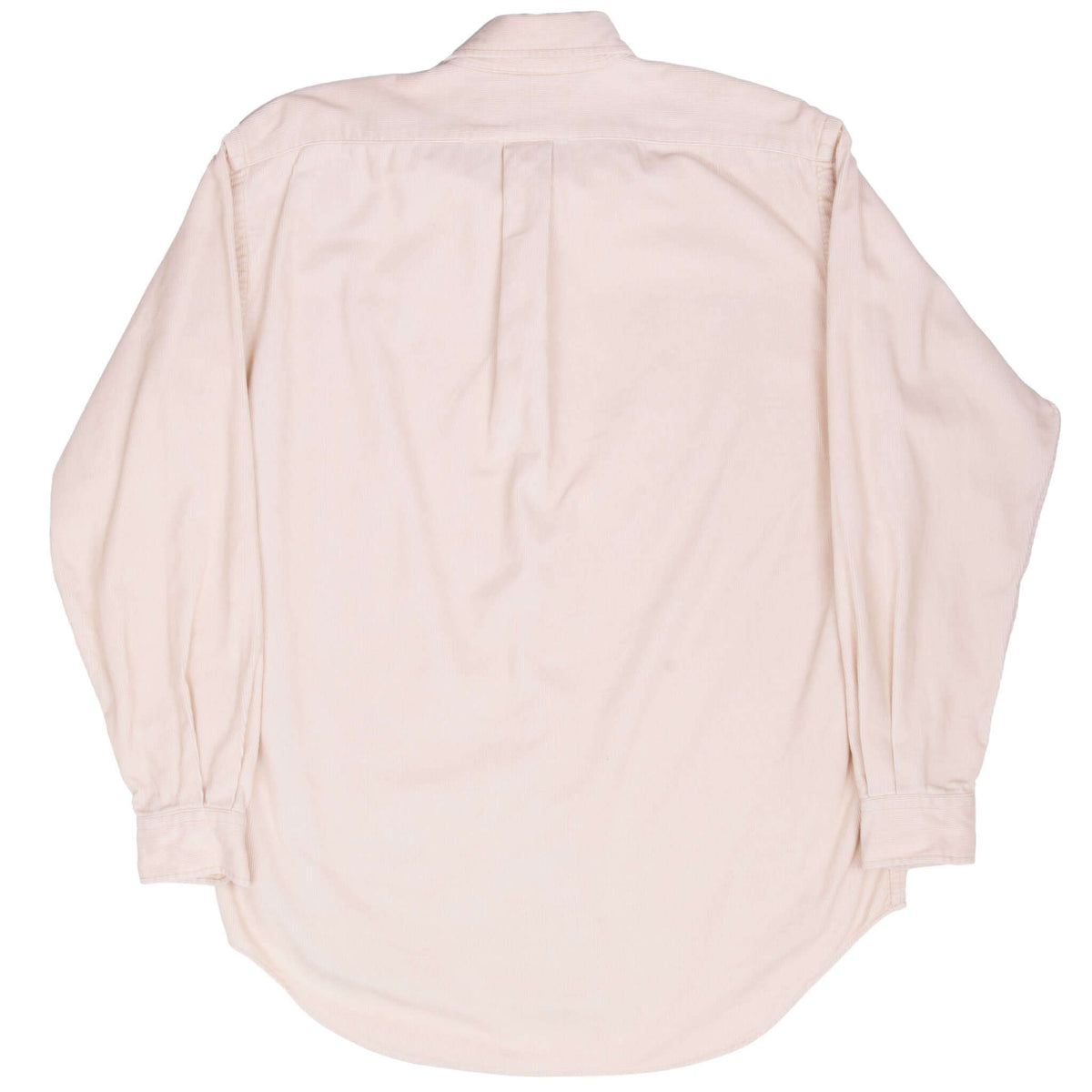 Back of beige Ralph Lauren corduroy button-down shirt