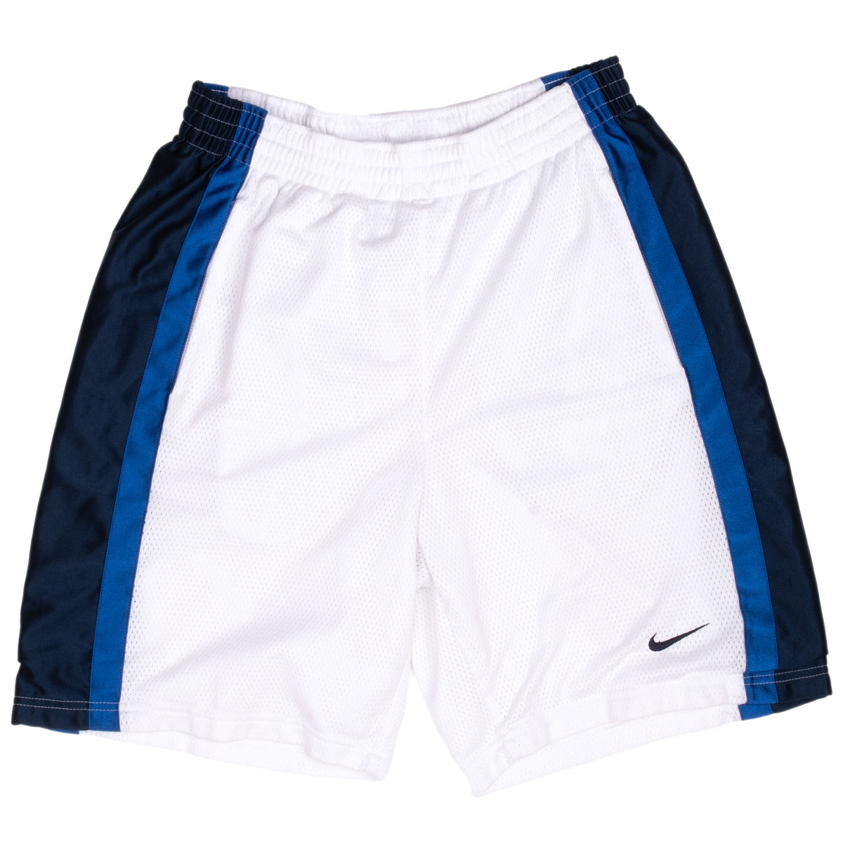 Vintage Nike Blue & White Classic Swoosh Track Shorts 2000S Size Medium