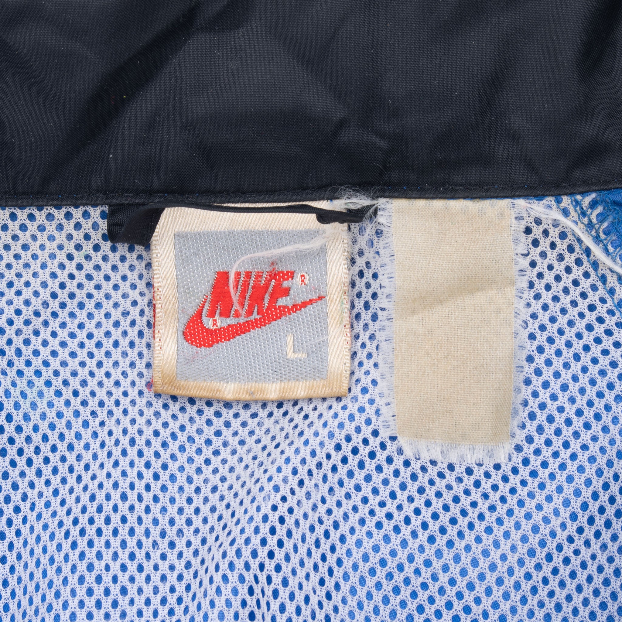Vintage Nike Classic Swoosh Blue Windbreaker Jacket Late 1980S Size Large