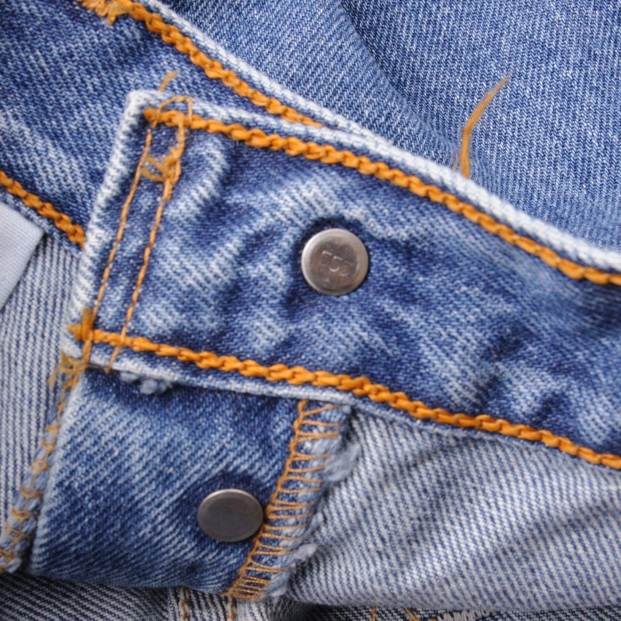 Beautiful Indigo Levis 501 Jeans 1993 Size on Tag 30X30 Back Button #553