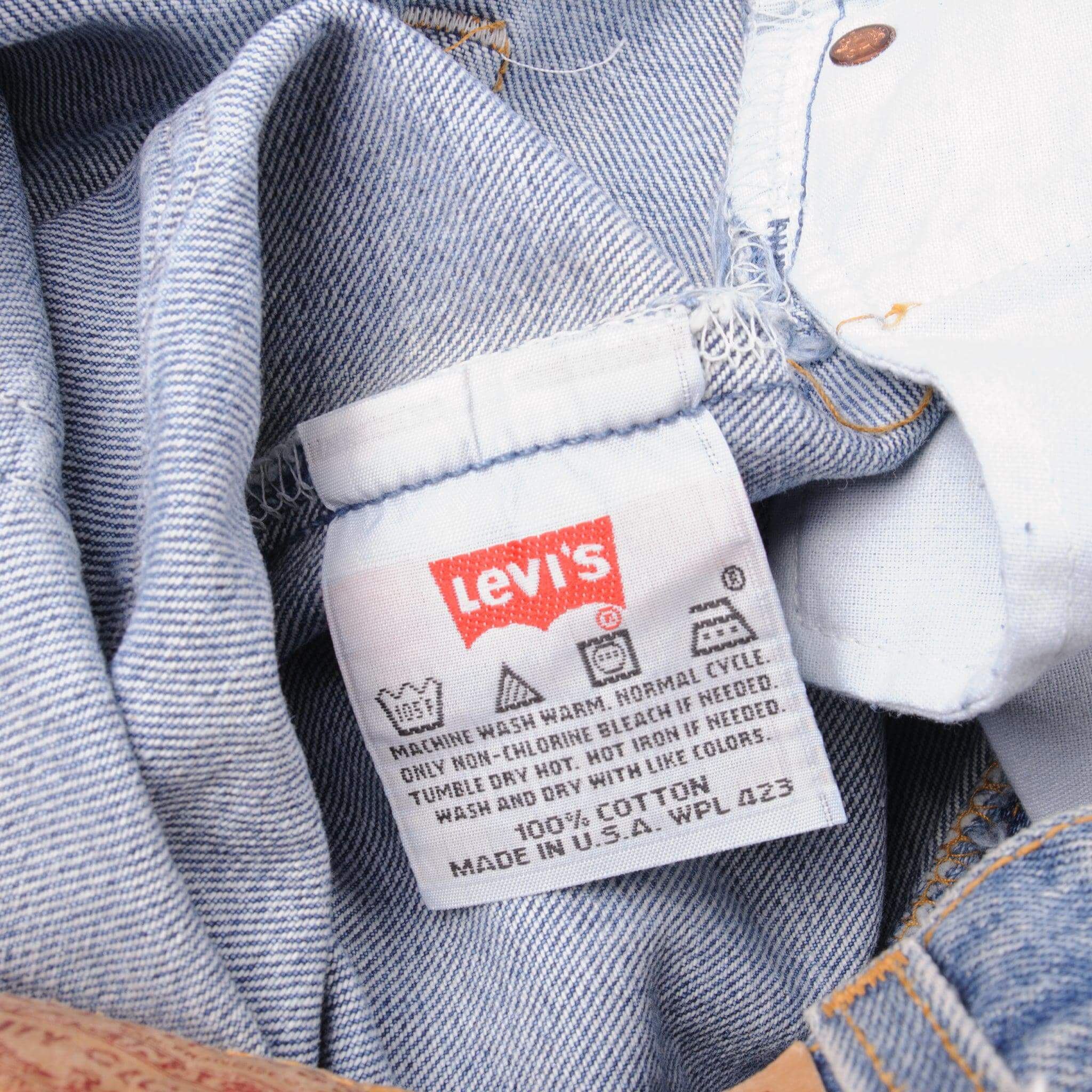 Beautiful Indigo Levis 501 Jeans 1993 Size on Tag 30X30 Back Button #553