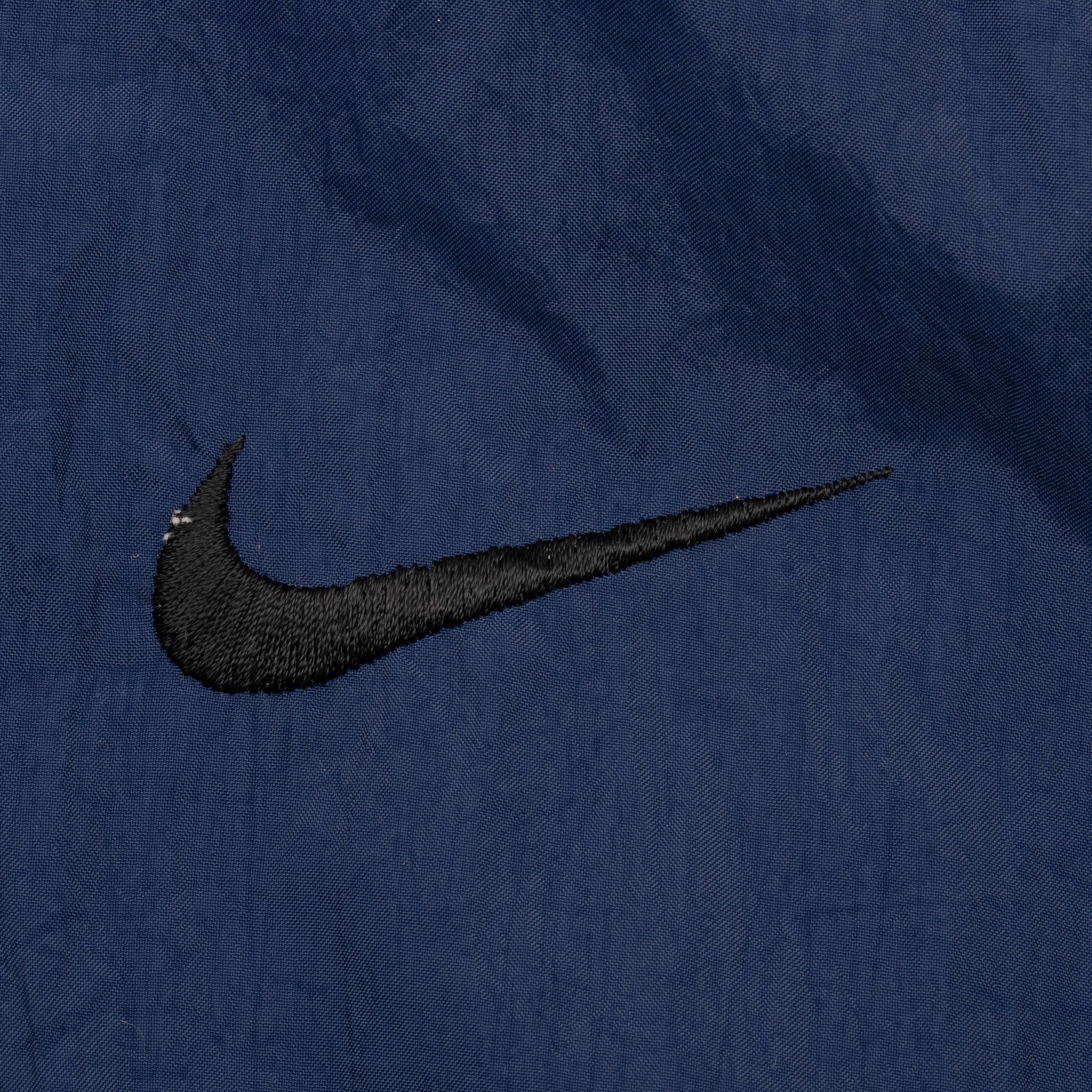 Vintage Nike Big Swoosh Blue Windbreaker Jacket 1990S Size Large