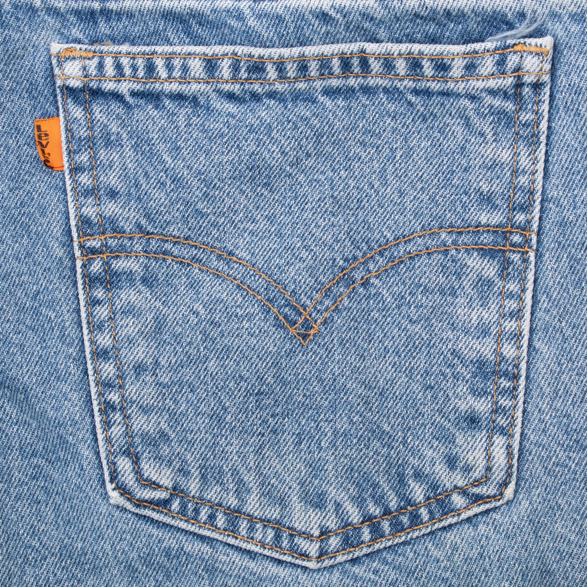 VINTAGE LEVIS 560 ORANGE TAB INDIGO BLUE JEANS 1980S SIZE 34X29 MADE IN USA