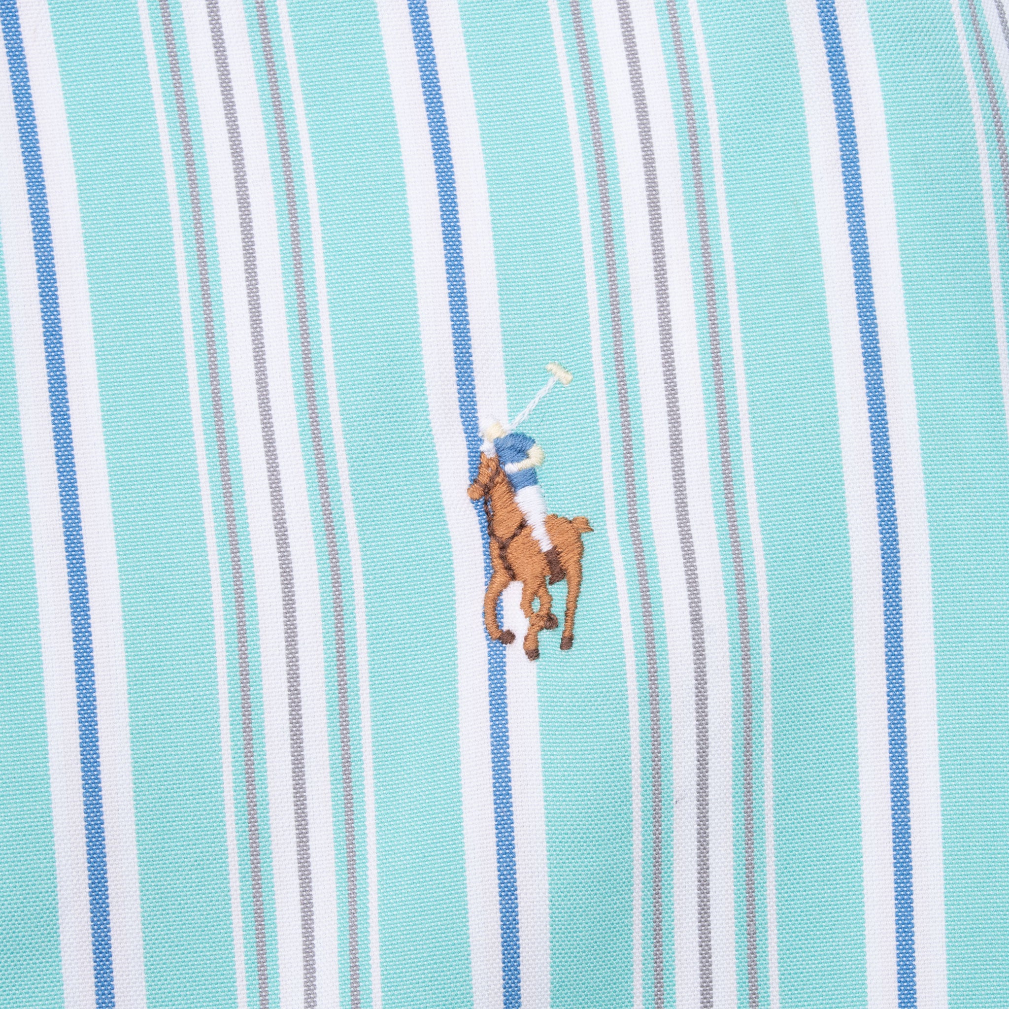 Vintage Ralph Lauren Classic Striped Turquoise Shirt 1990S Size XL