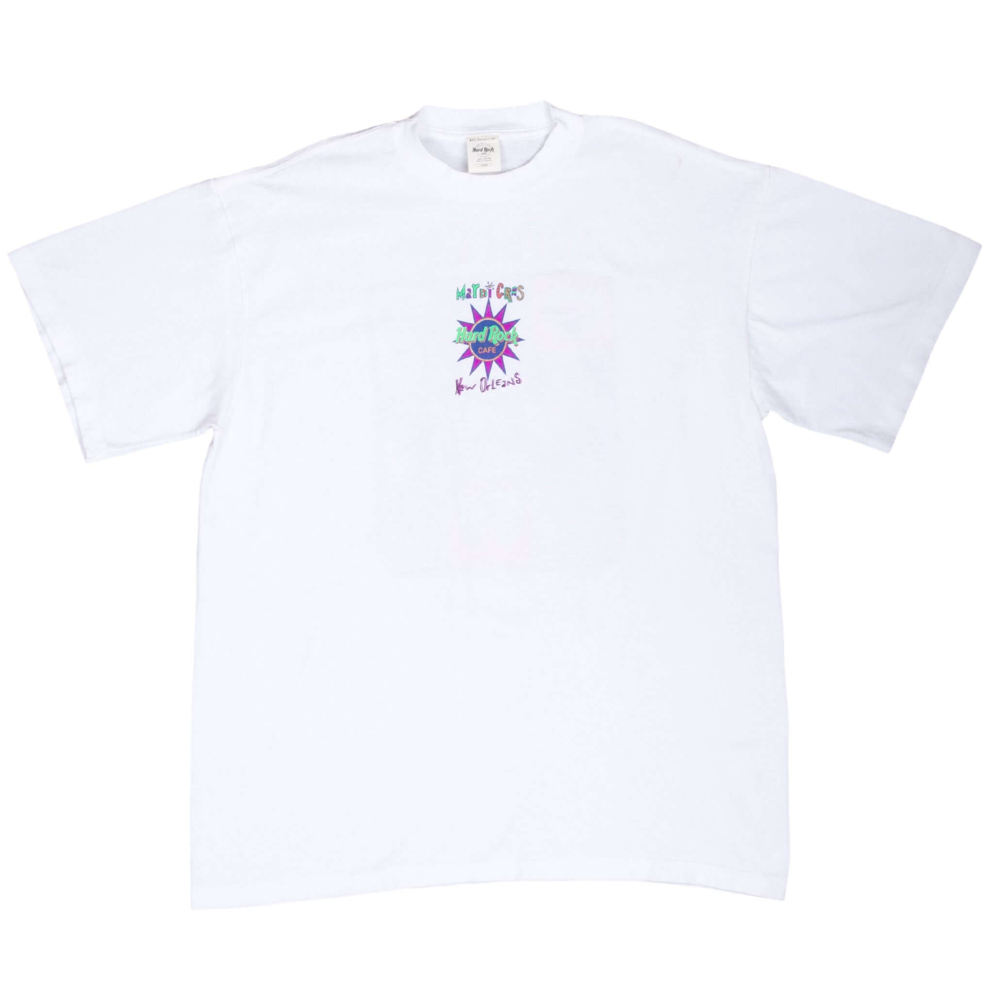 Vintage Hard Rock Cafe Mardi Gras New Orleans Tee Shirt 1990S Large Made In Usa With Single Stitch Sleeves