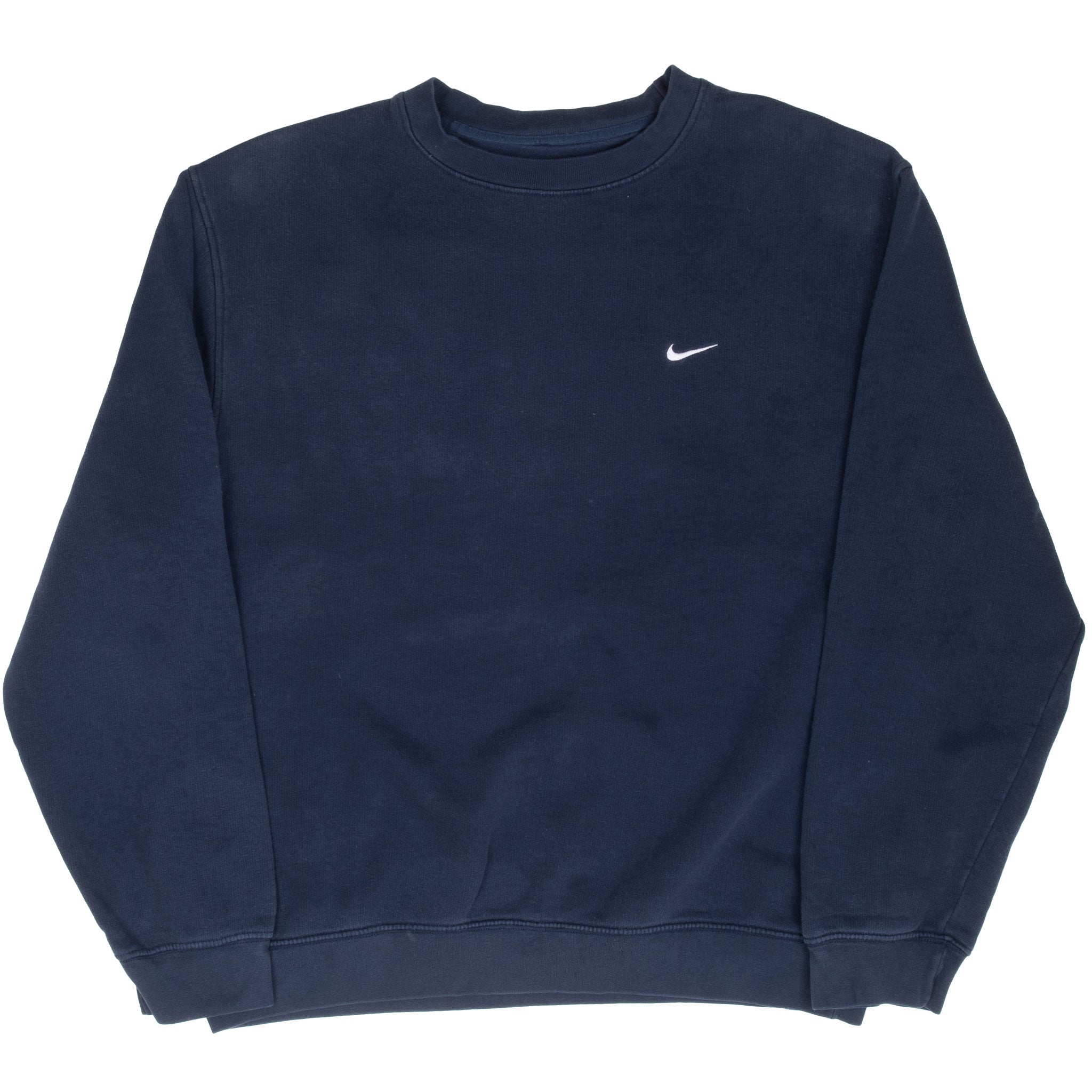 Vintage Nike Classic Swoosh Navy Blue Sweatshirt 2000S Size Medium