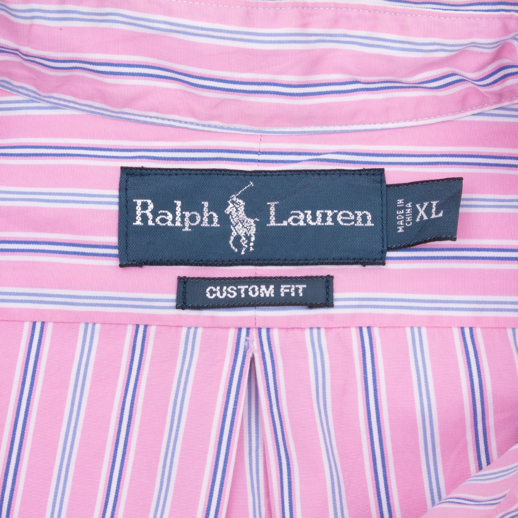 Vintage Ralph Lauren Classic Striped Pink Shirt 1990S Size XL