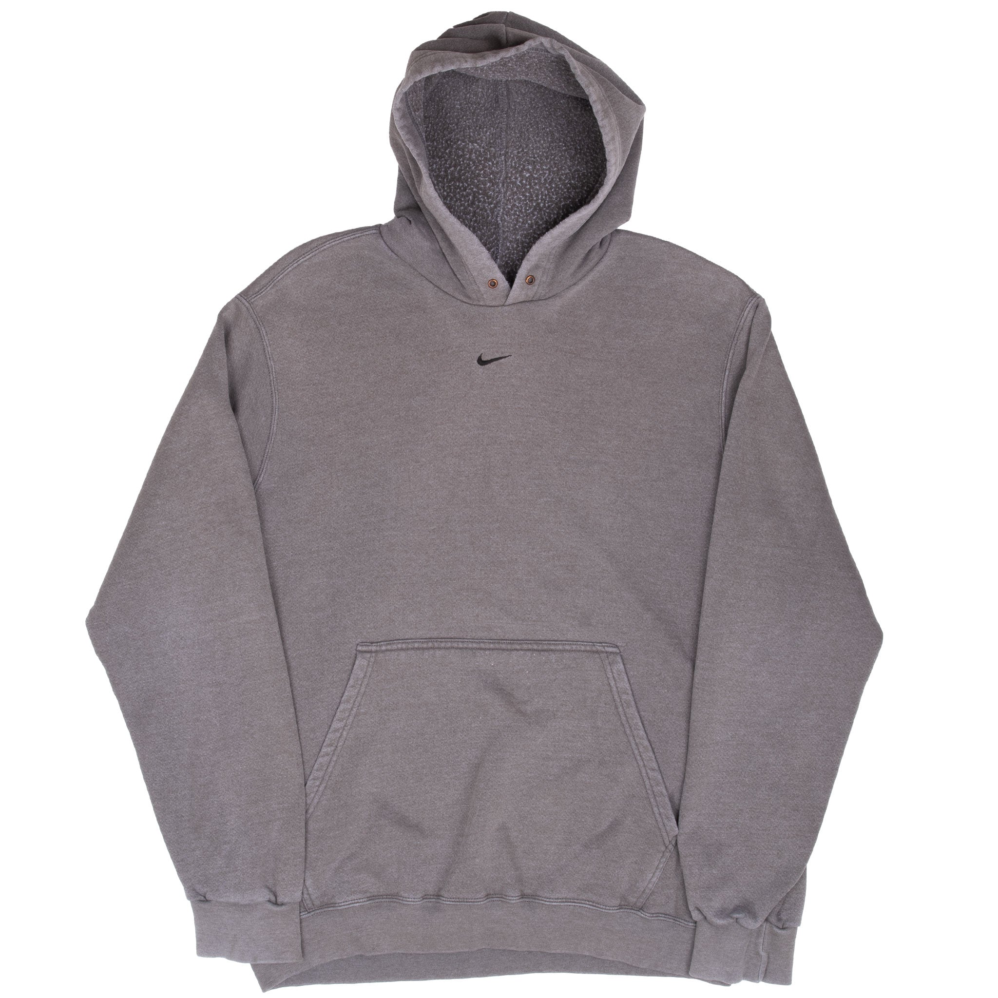 Vintage Nike Center Swoosh Faded Grey Travis Scott Hoodie Sweatshirt 2000S Size Large