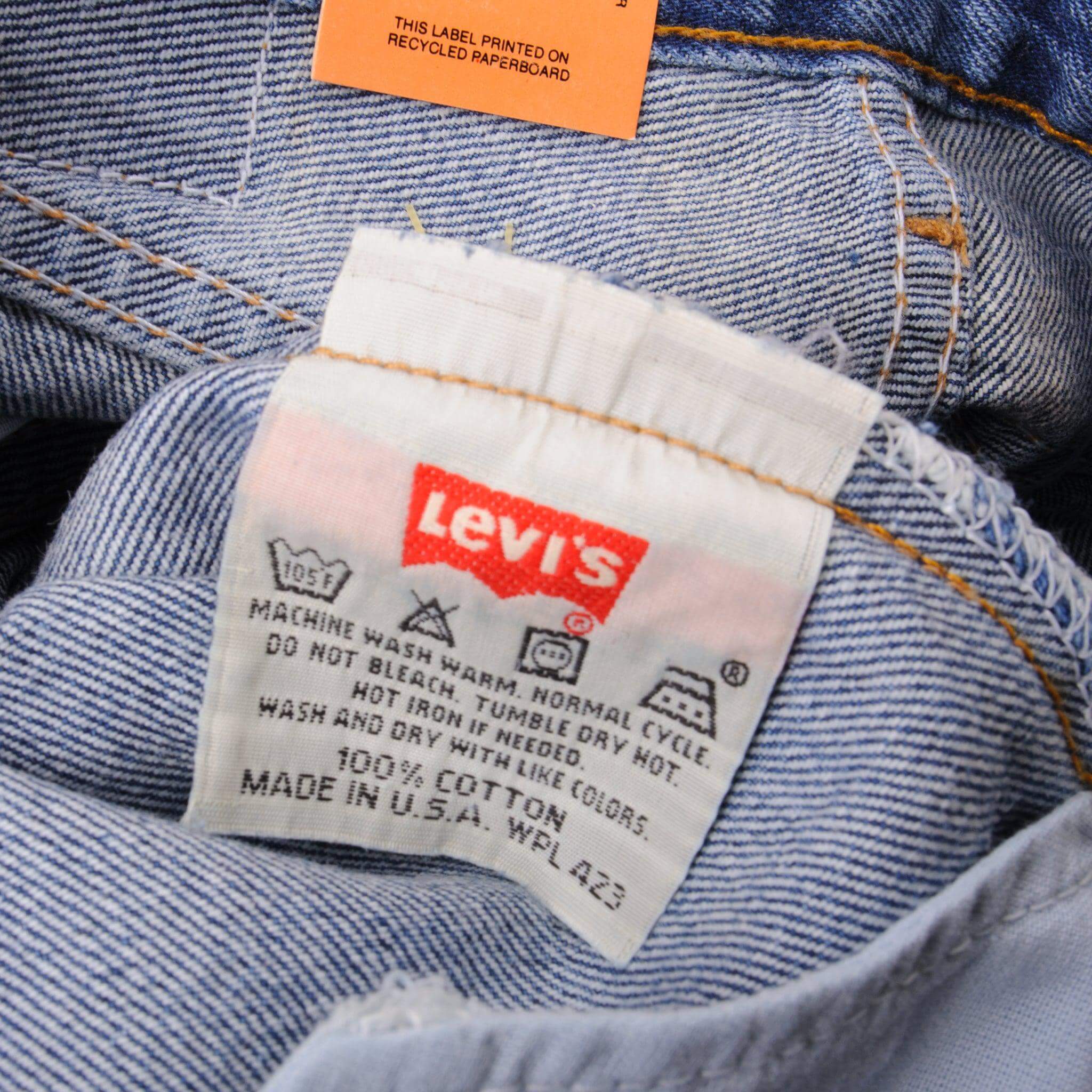 Beautiful Blue Levis 501 Jeans 1993 Size on Tag 30X32 Back Button #913