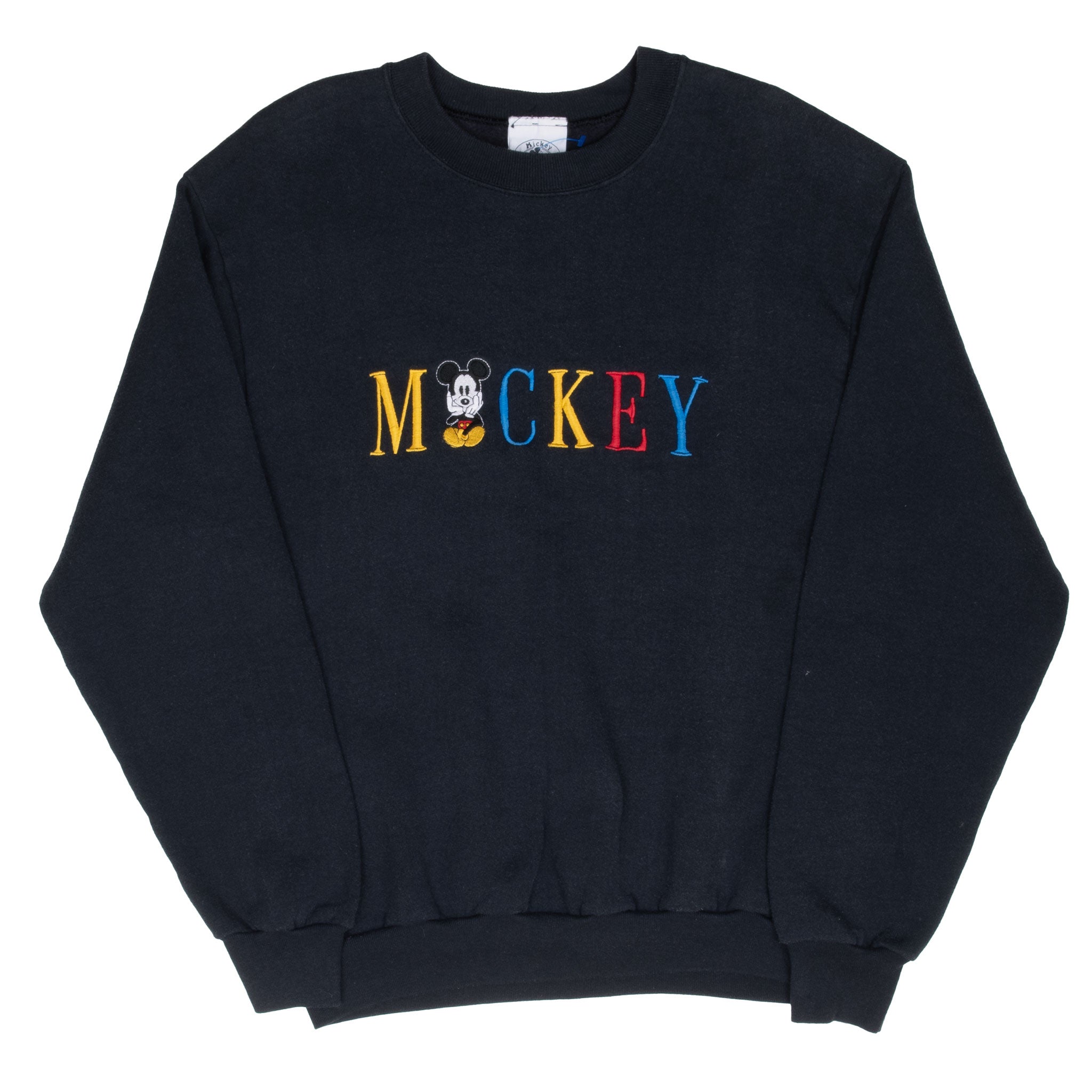 Vintage Disney Mickey Mouse Embroidered Sweatshirt Size Large 1990S Made In Usa