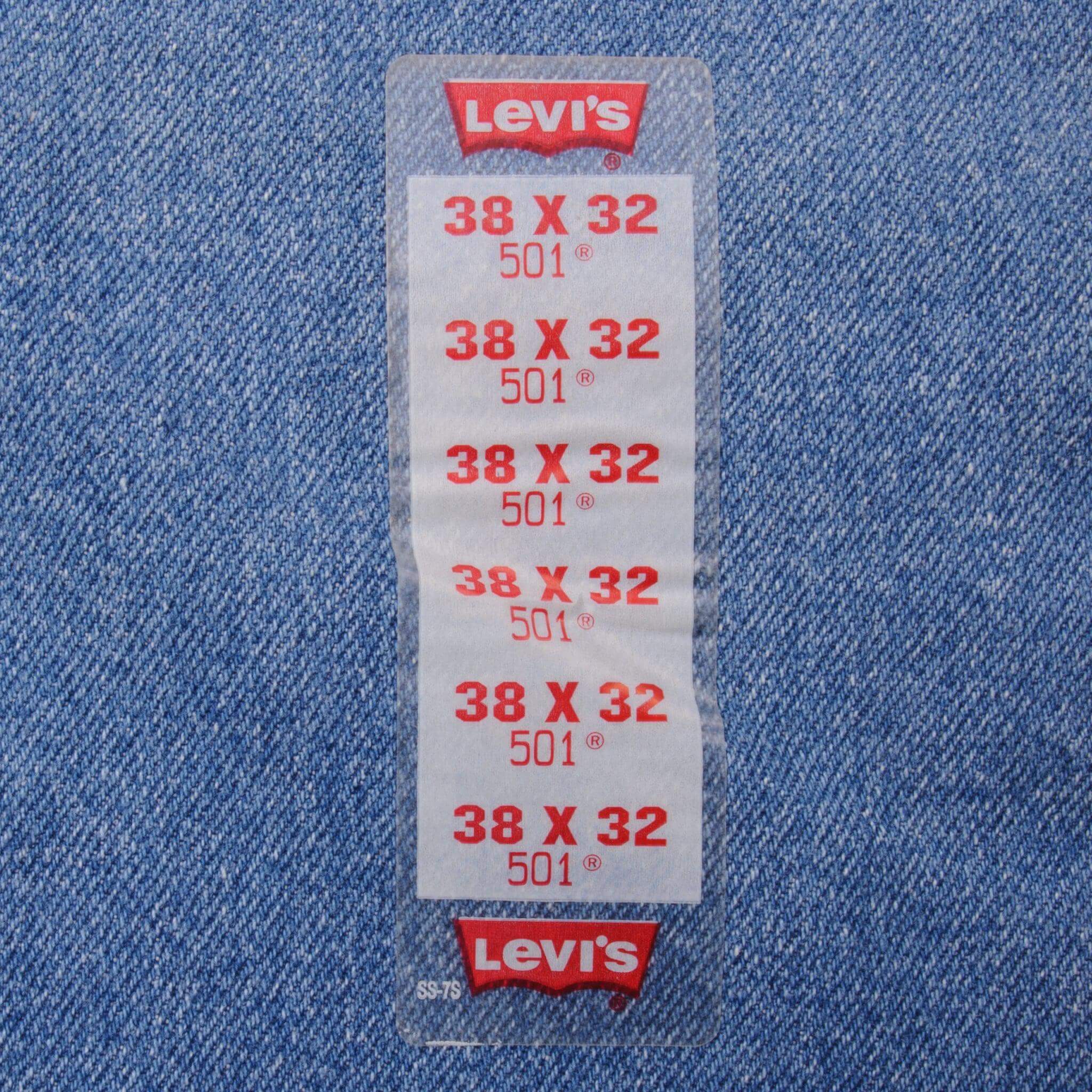 Beautiful Blue Levis 501 Jeans 1993 Size on Tag 38X32 Back Button #913