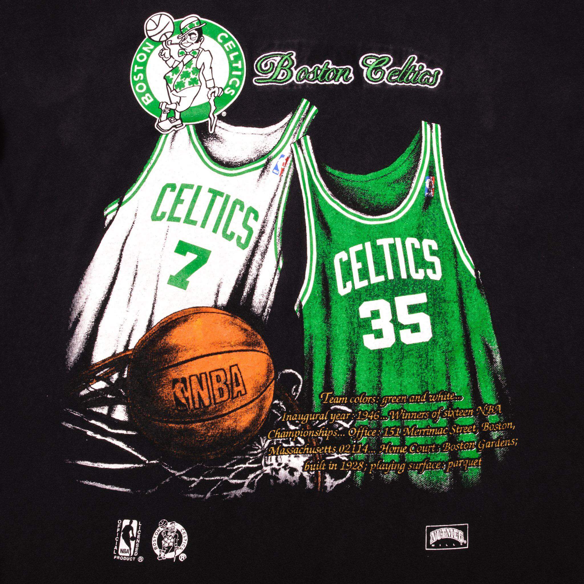 VINTAGE NBA BOSTON CELTICS TEE SHIRT SIZE LARGE MADE IN USA 1990s