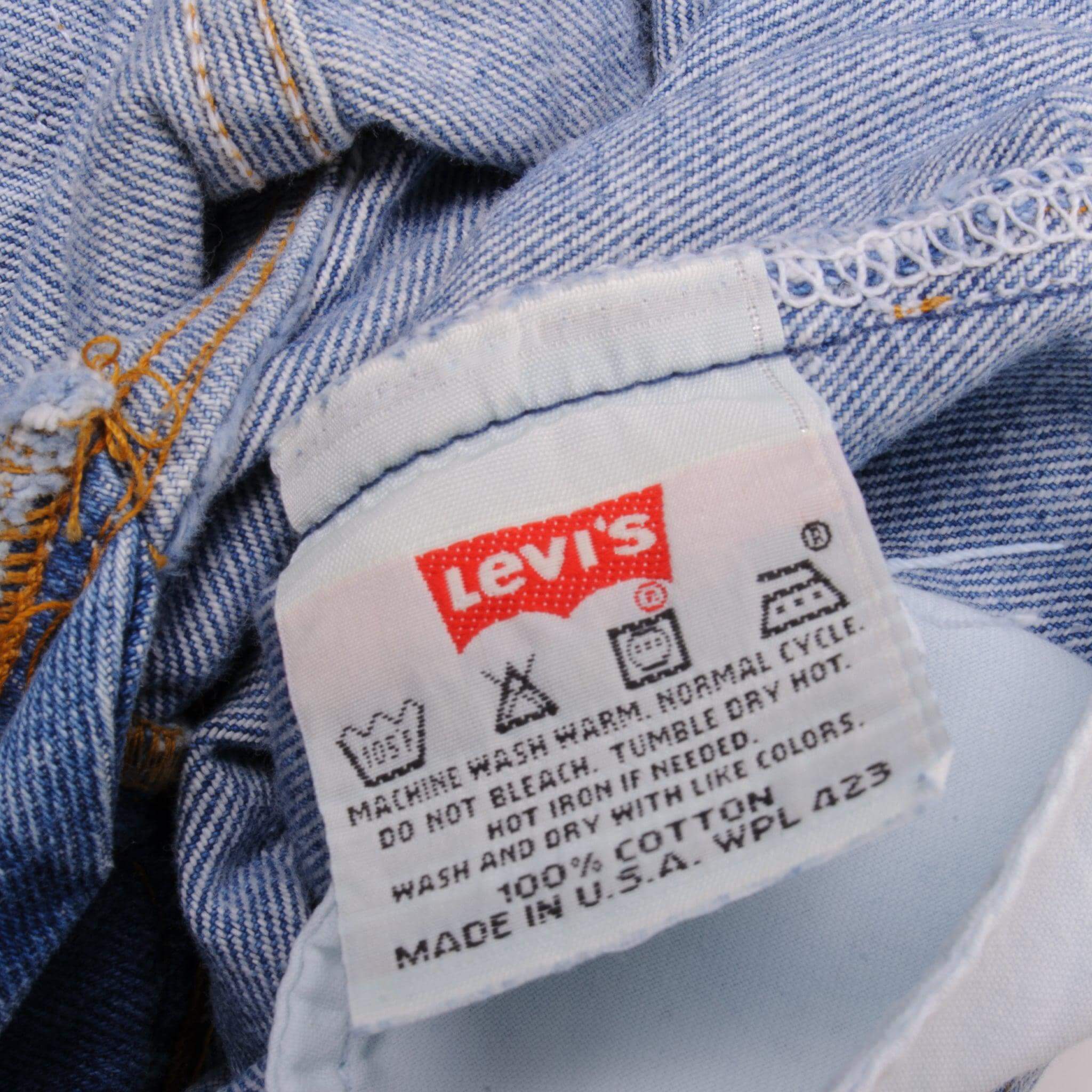Beautiful Blue Levis 501 Jeans 1993 Size on Tag 38X32 Back Button #913