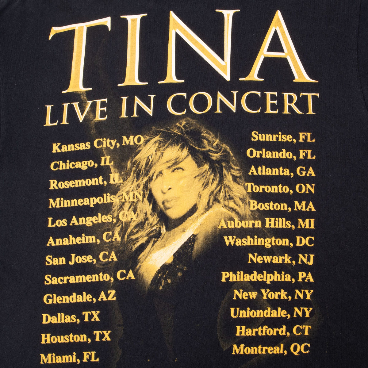 Vintage Tina Turner Live In Concert Tee Shirt 2000S Size Large
