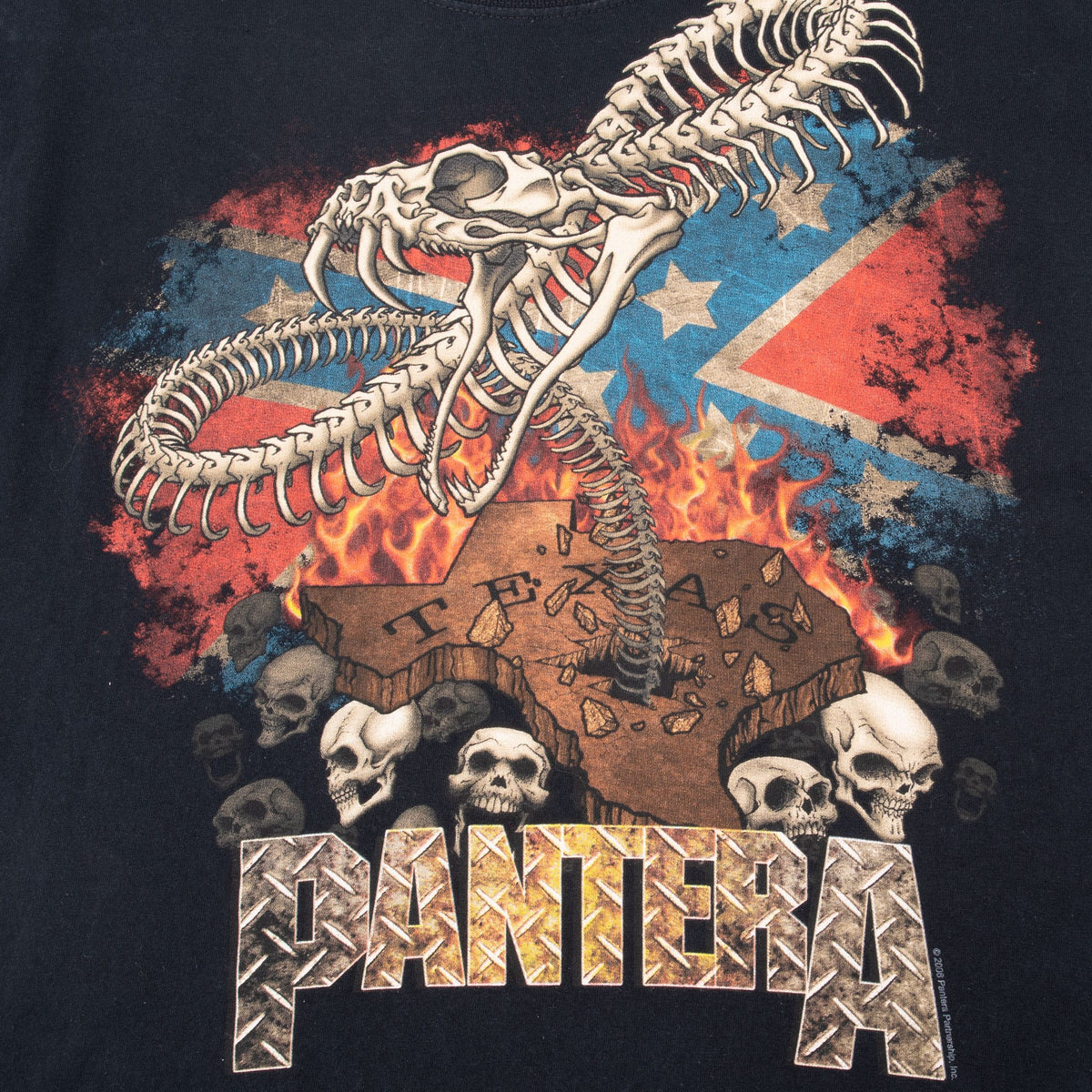 Vintage Pantera Skull 2008 Tee Shirt Size Large