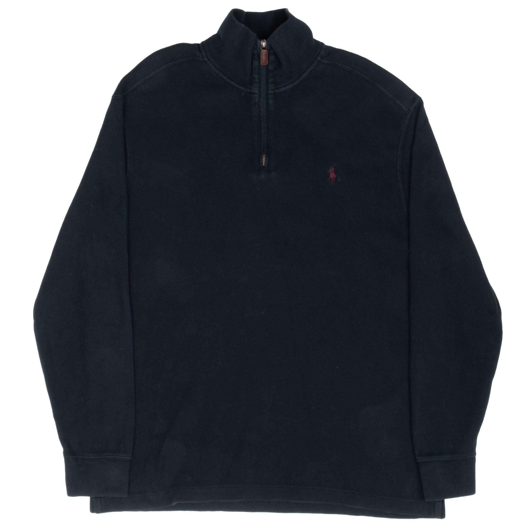 Vintage Polo Ralph Lauren Black Quarter 1/4 Zip Sweater 1990S Size Large