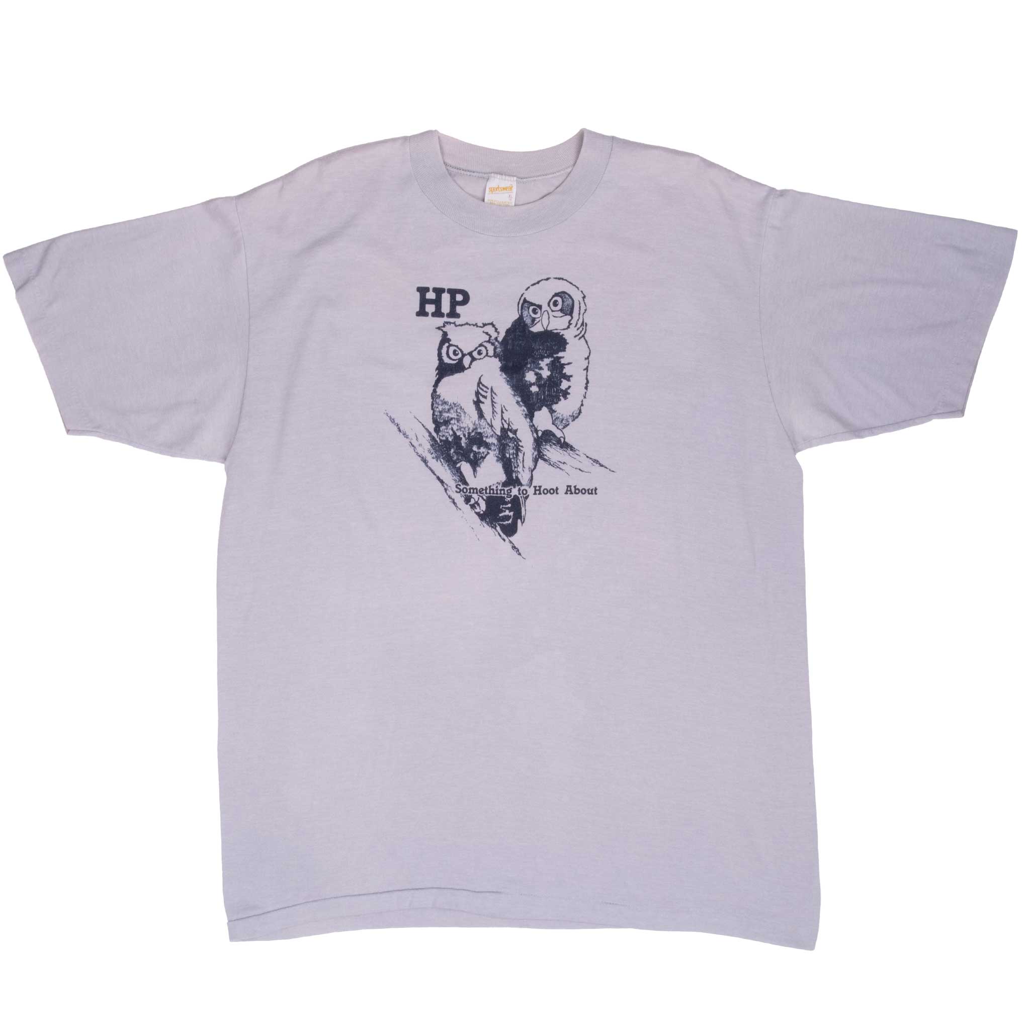 Vintage Hp Hoot About 1970S Sportswear Tee Shirt Size Large Made In Usa