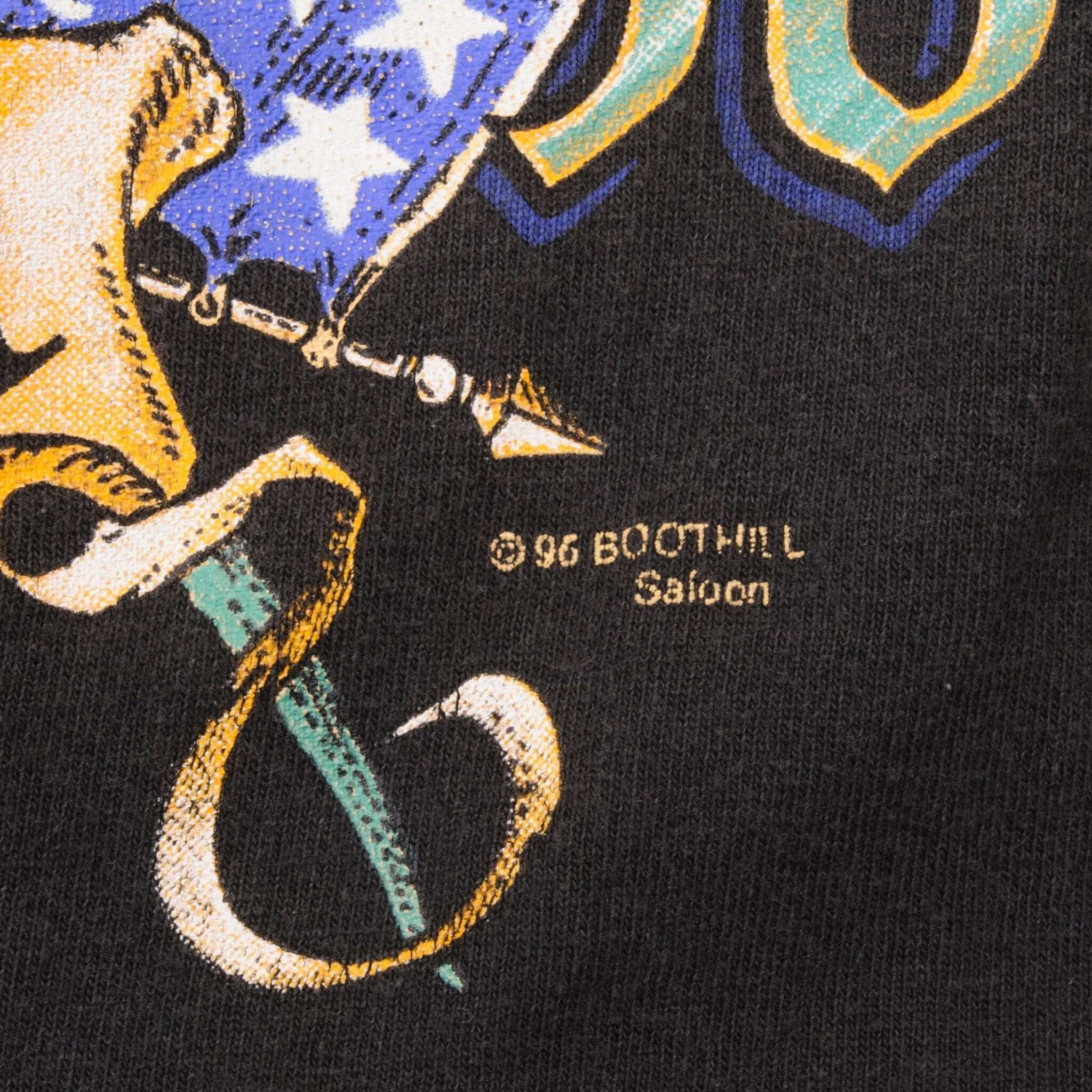 Vintage Boot Hill Saloon Bike Week 1996 Tee Shirt Size Large Made In Usa With Single Stitch Sleeves