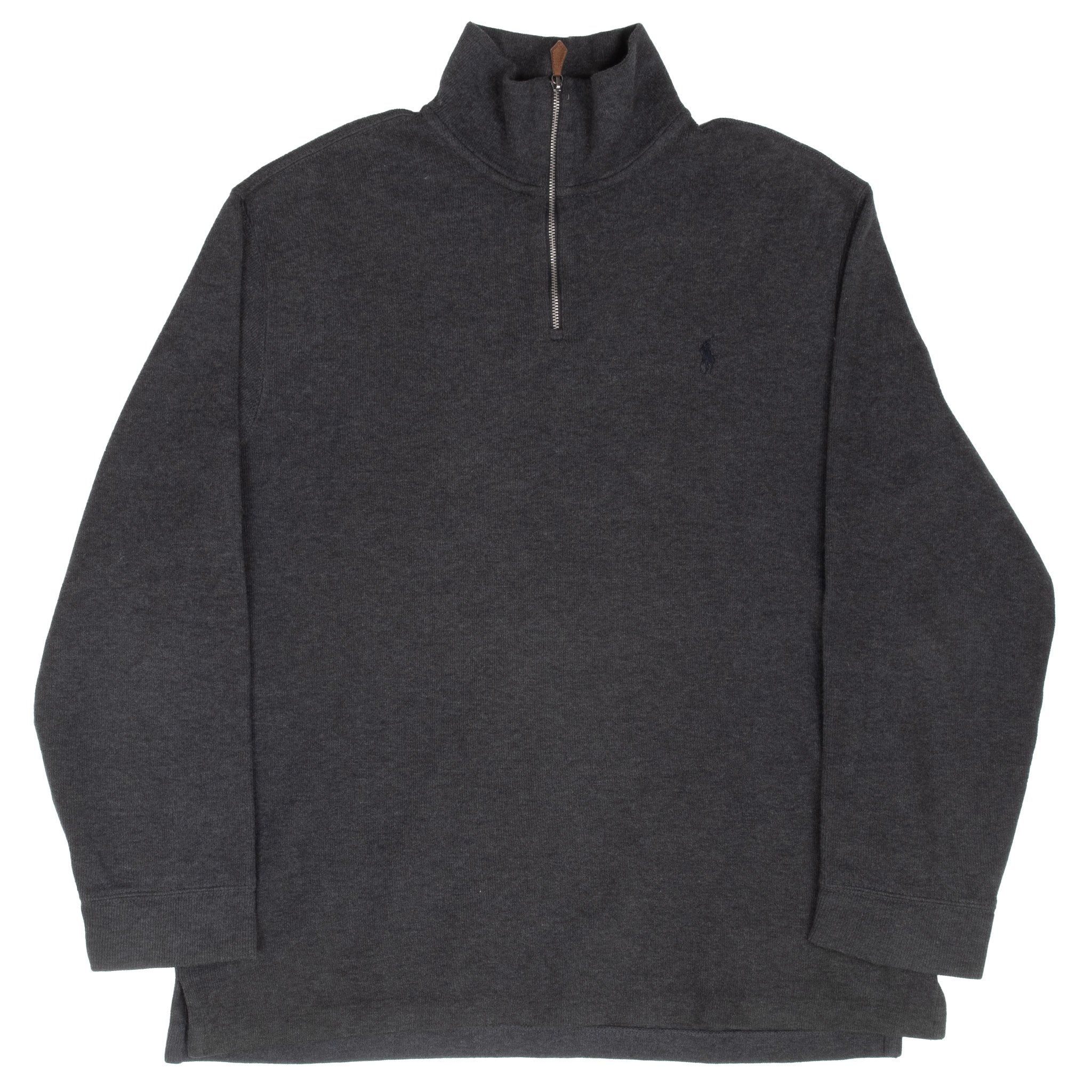 Vintage Polo Ralph Lauren Dark Grey Quarter 1/4 Zip Sweater 1990S Size Large