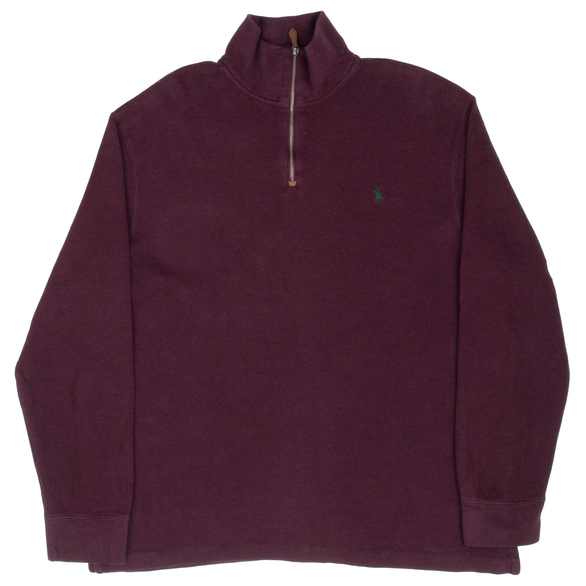 Vintage Polo Ralph Lauren Burgundy Quarter 1/4 Zip Sweater 1990S Size XL