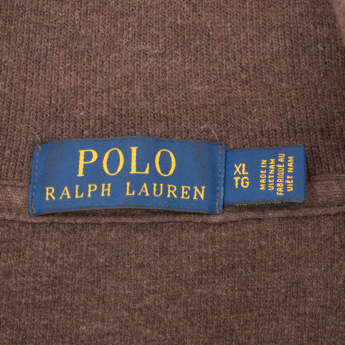 Polo Ralph Lauren Brown Quarter 1/4 Zip Sweater Size XL
