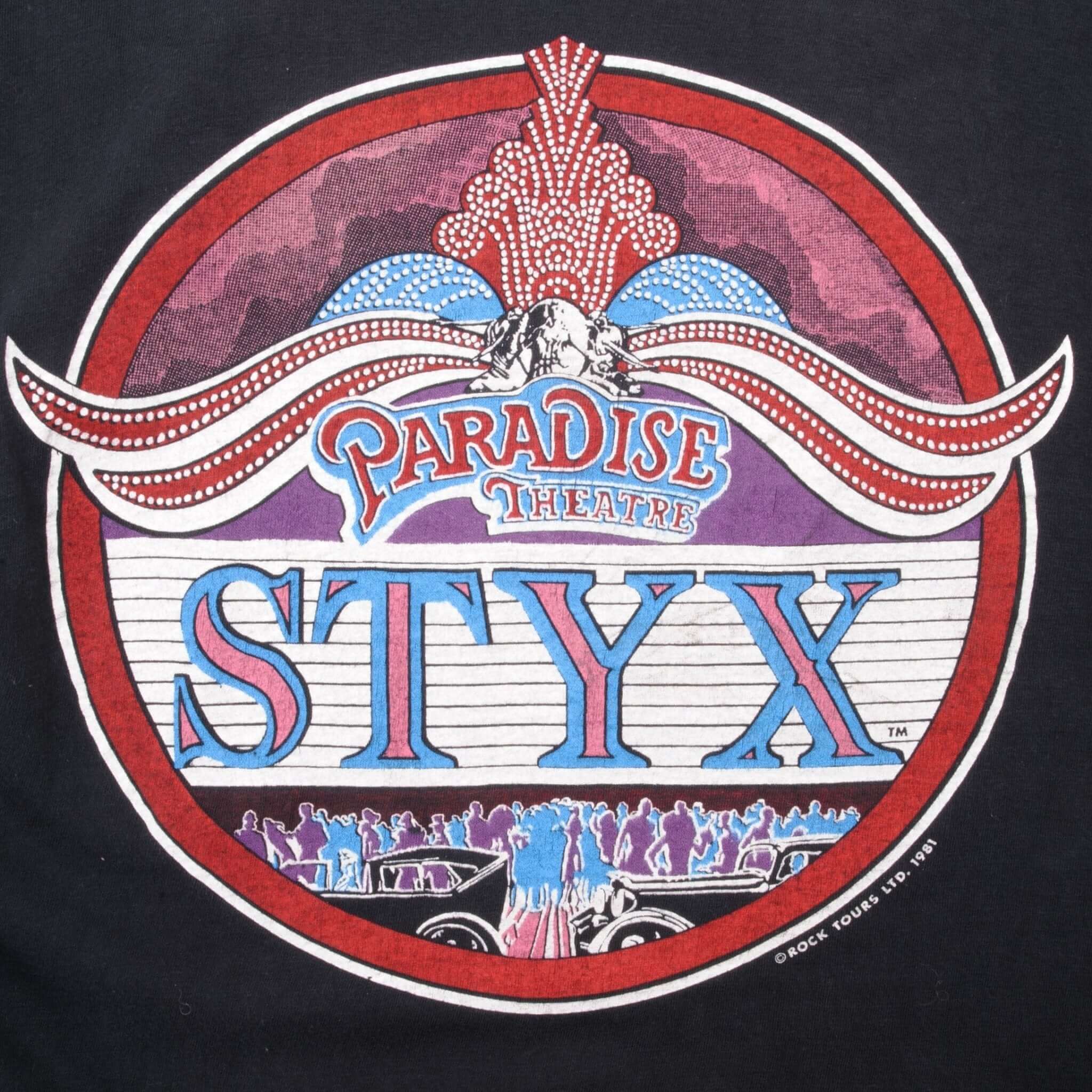 Vintage Styx Rock Tour 1981 Tee Shirt Size Small Made In USA With Single Stitch Sleeves