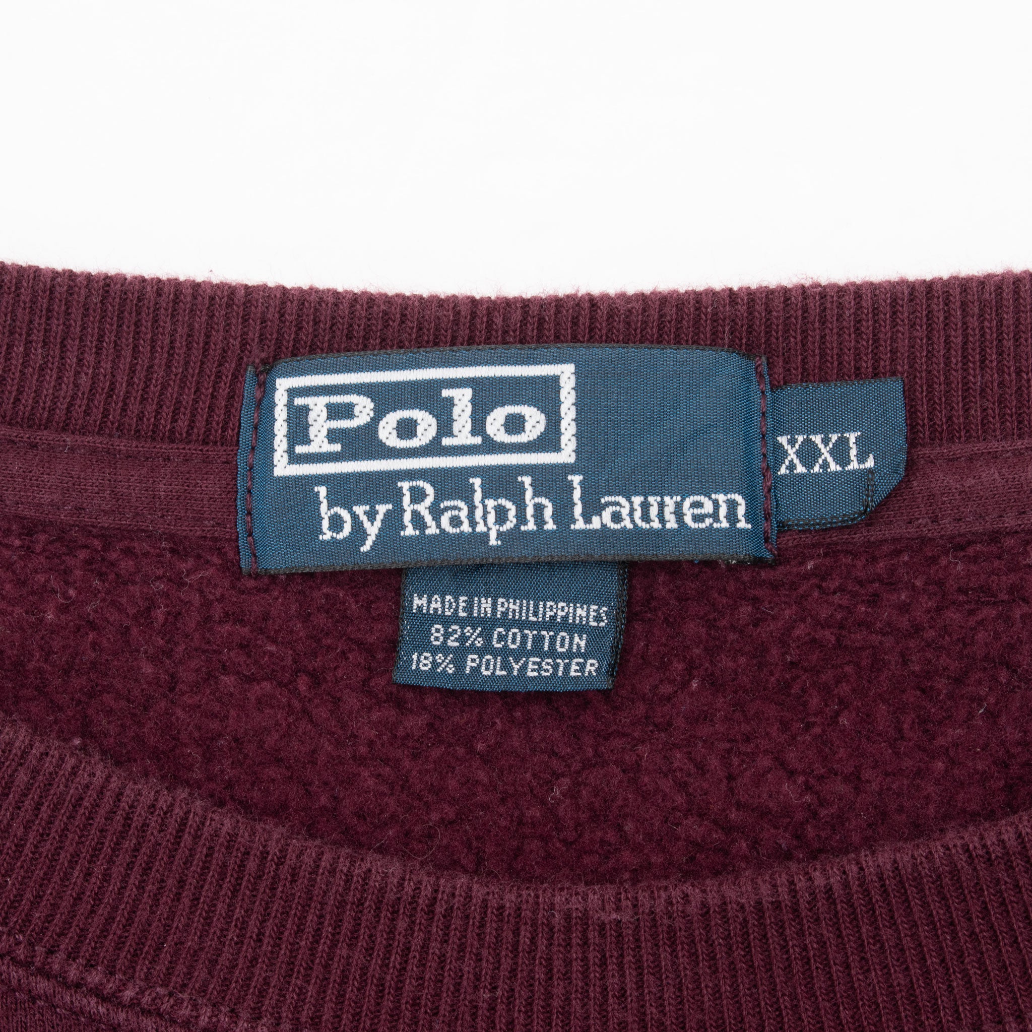 Vintage Ralph Lauren Burgundy 1990S Classic Crewneck Sweatshirt Size 2XL