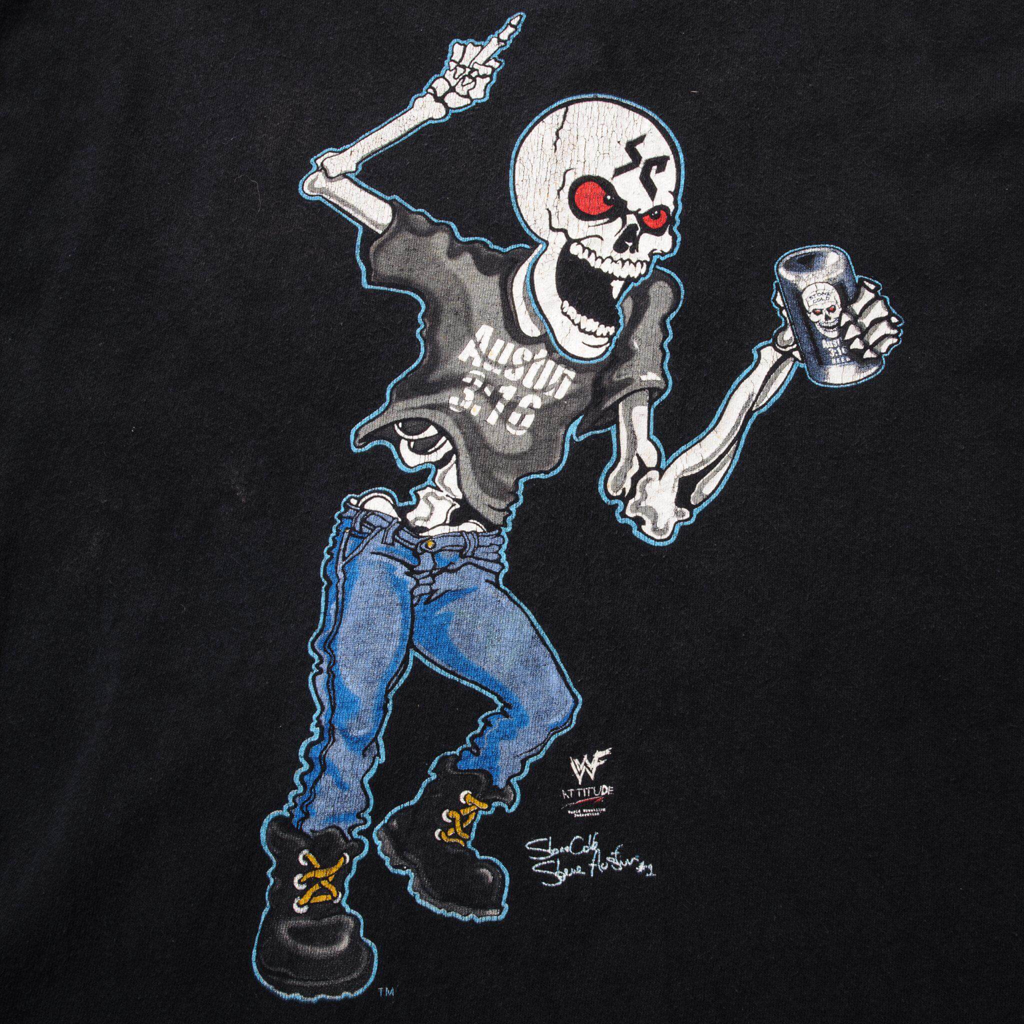VINTAGE WWF STONE COLD STEVE AUSTIN TEE SHIRT 1990S SIZE XL