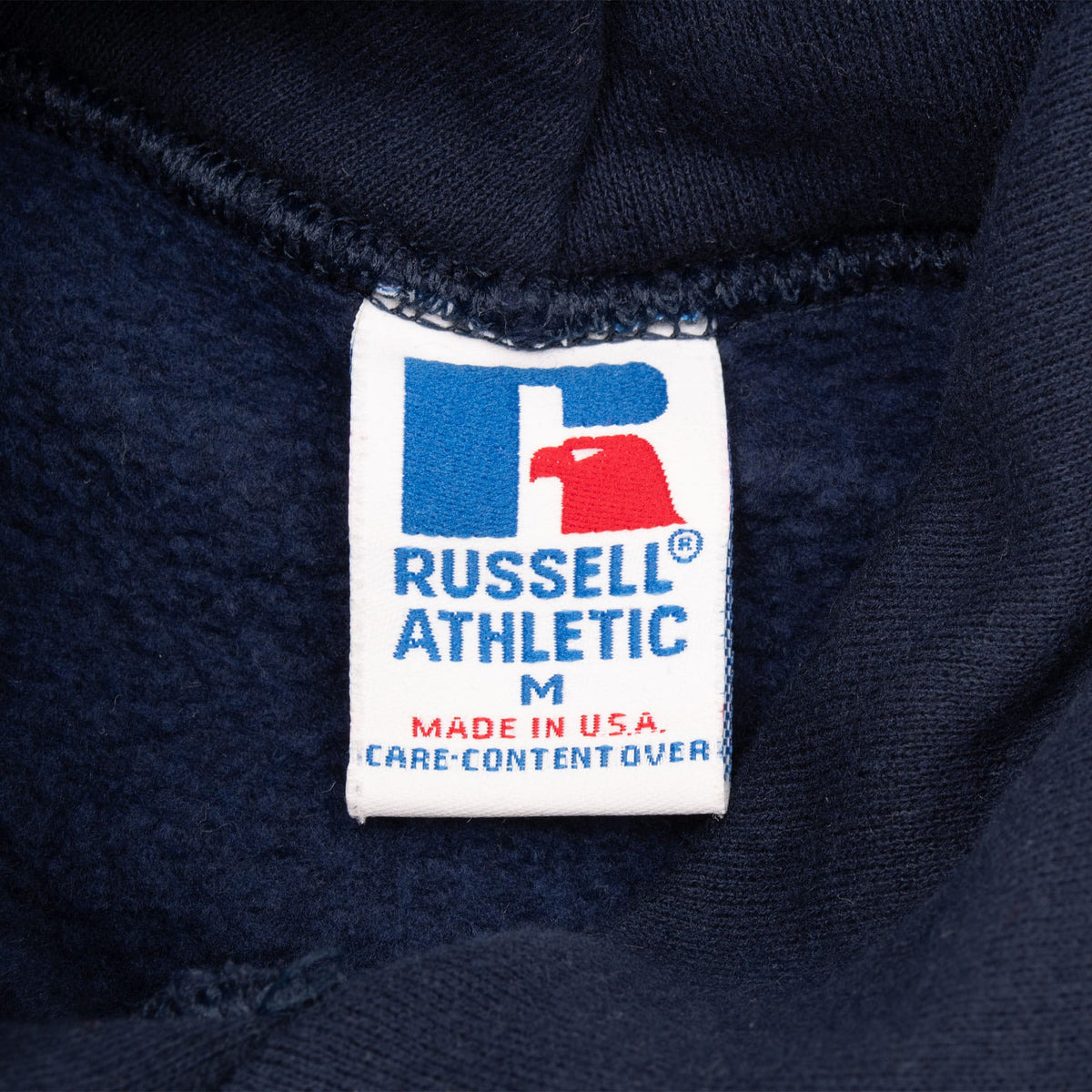 Vintage Russell Athletic Blue Blank Pullover Hoodie 1990s Size Medium Made in USA