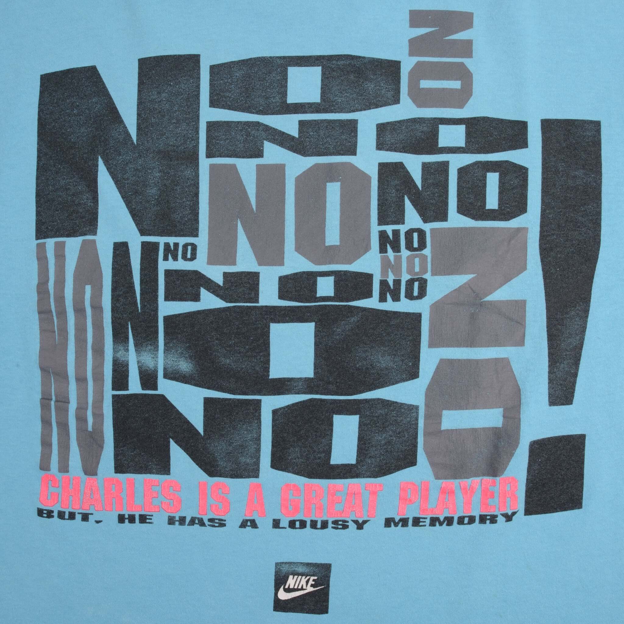 Vintage Nike Charles Barkley Tee Shirt Late 1980S Size Large Made In USA With Single Stitch Sleeves