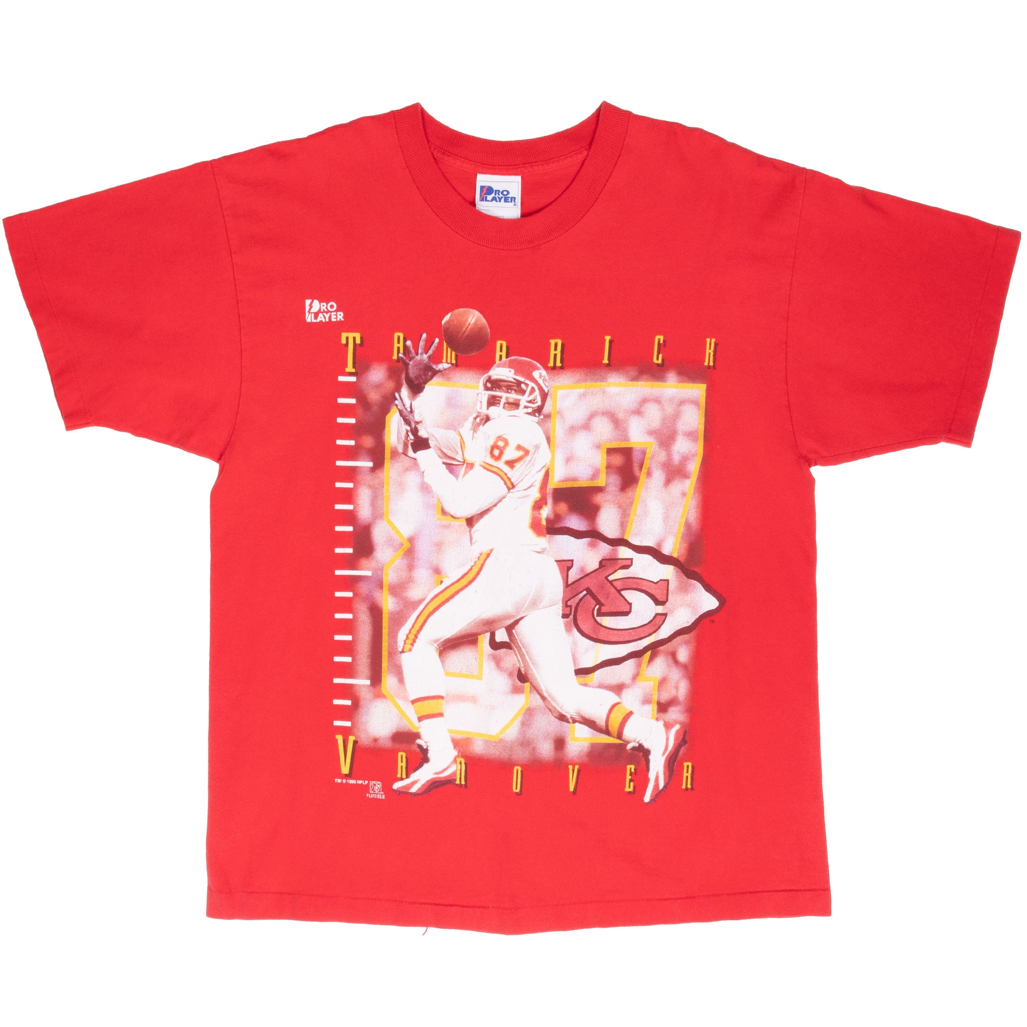 Vintage Nfl Kansas City Chiefs Tamarich Vanover 1996 Tee Shirt Size Large Made In Usa With Single Stitch Sleeves