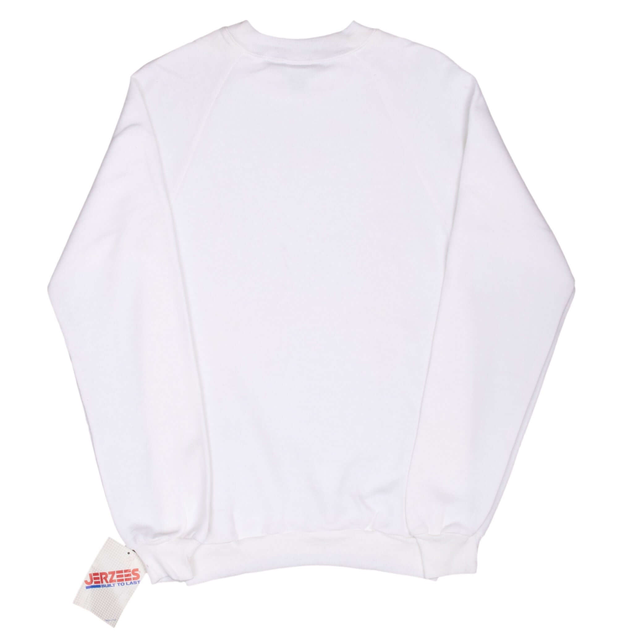 Vintage Jerzees White Blank Crewneck Sweatshirt 1990S Size Small Made In Usa Deadstock