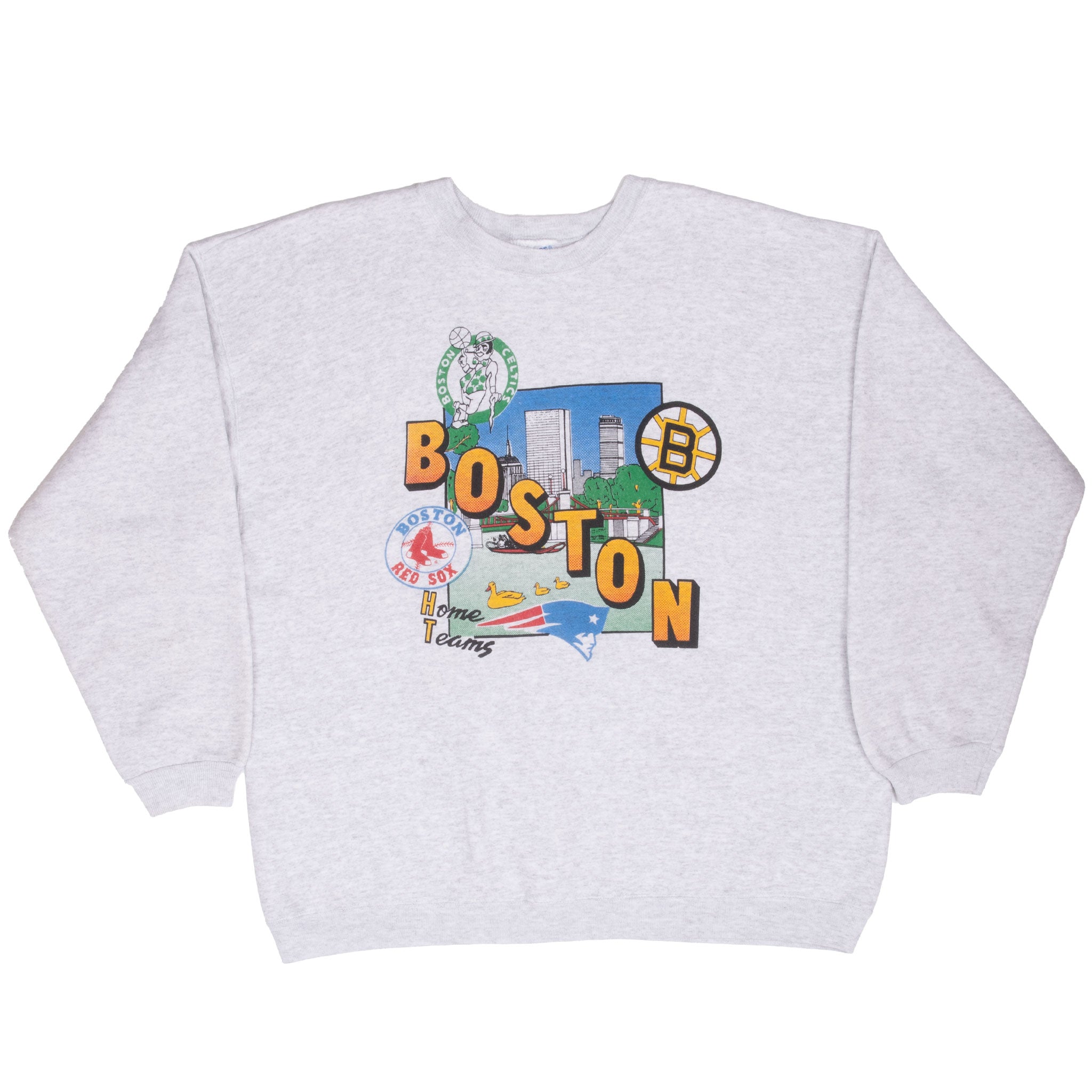 Vintage Boston Home Teams Celtics Bruins Red sox Patriots Sweatshirt 1990S Size XL