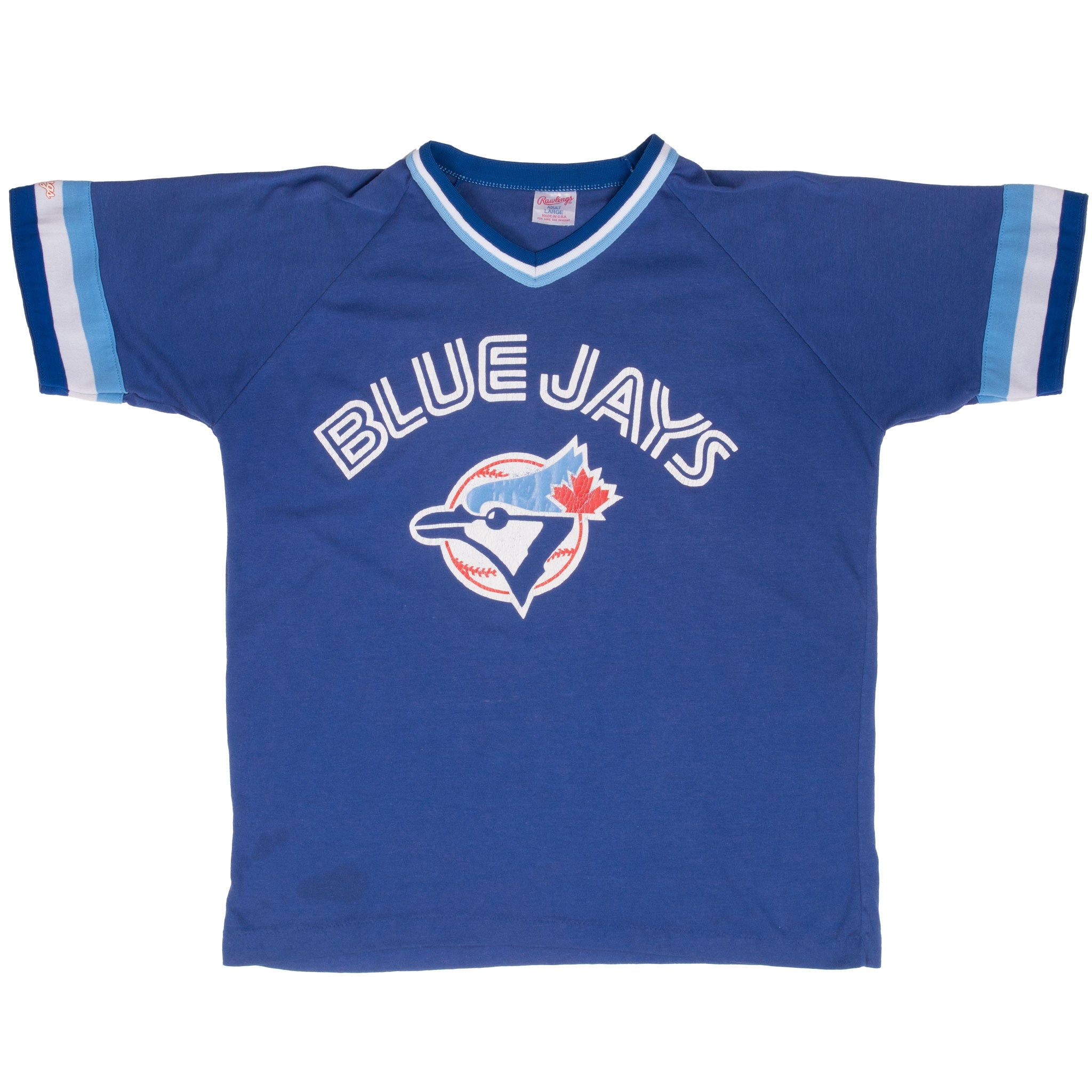 Vintage Mlb Toronto Blue Jays 1980S Rawlings Tee Shirt Large Made Usa With Single Stitch