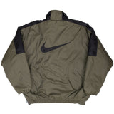 Vintage Nike Big Swoosh Green Heavy Windbreaker Pullover Jacket 1990S Size Large