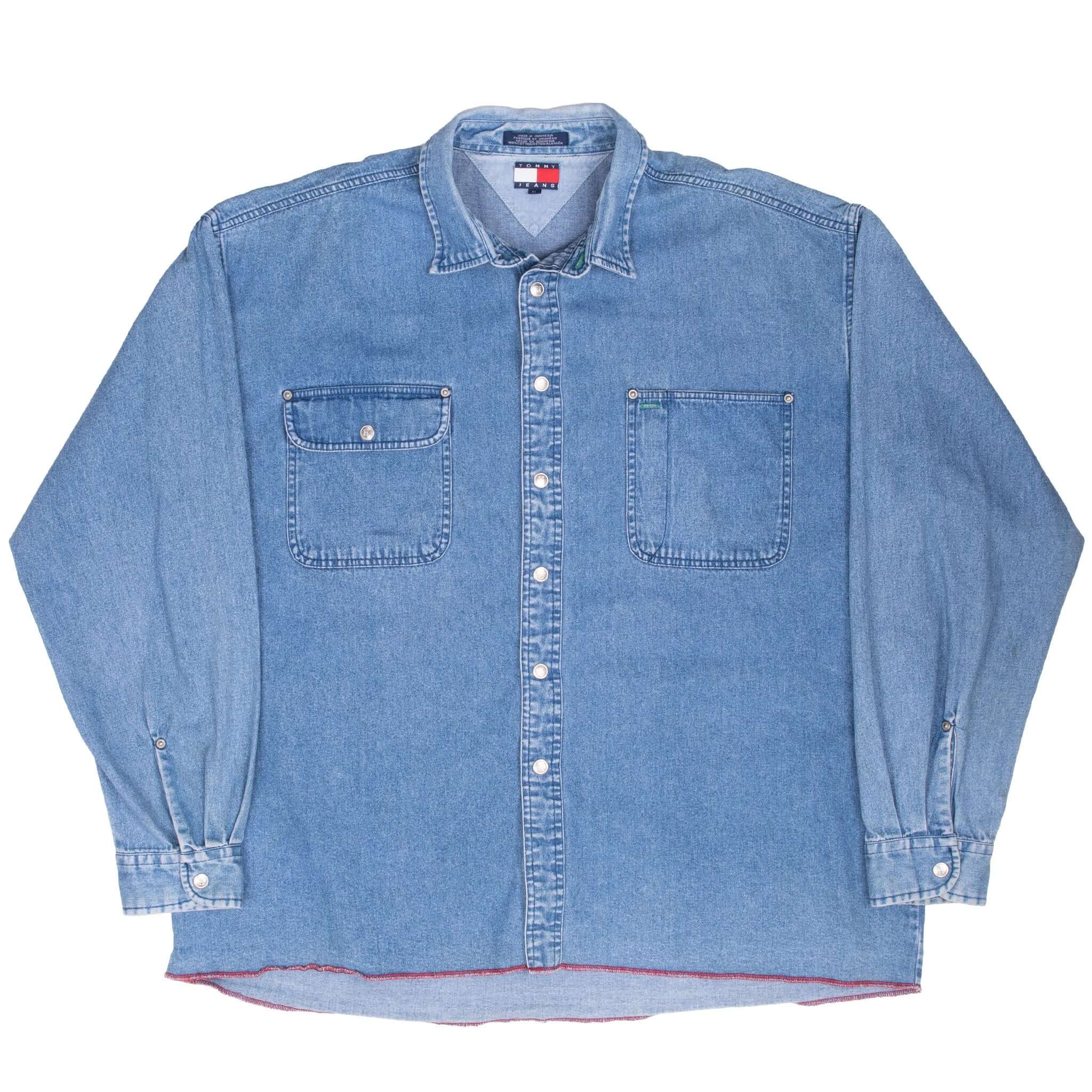 Vintage Tommy Jeans Hilfiger Denim Shirt 1990S Size XL