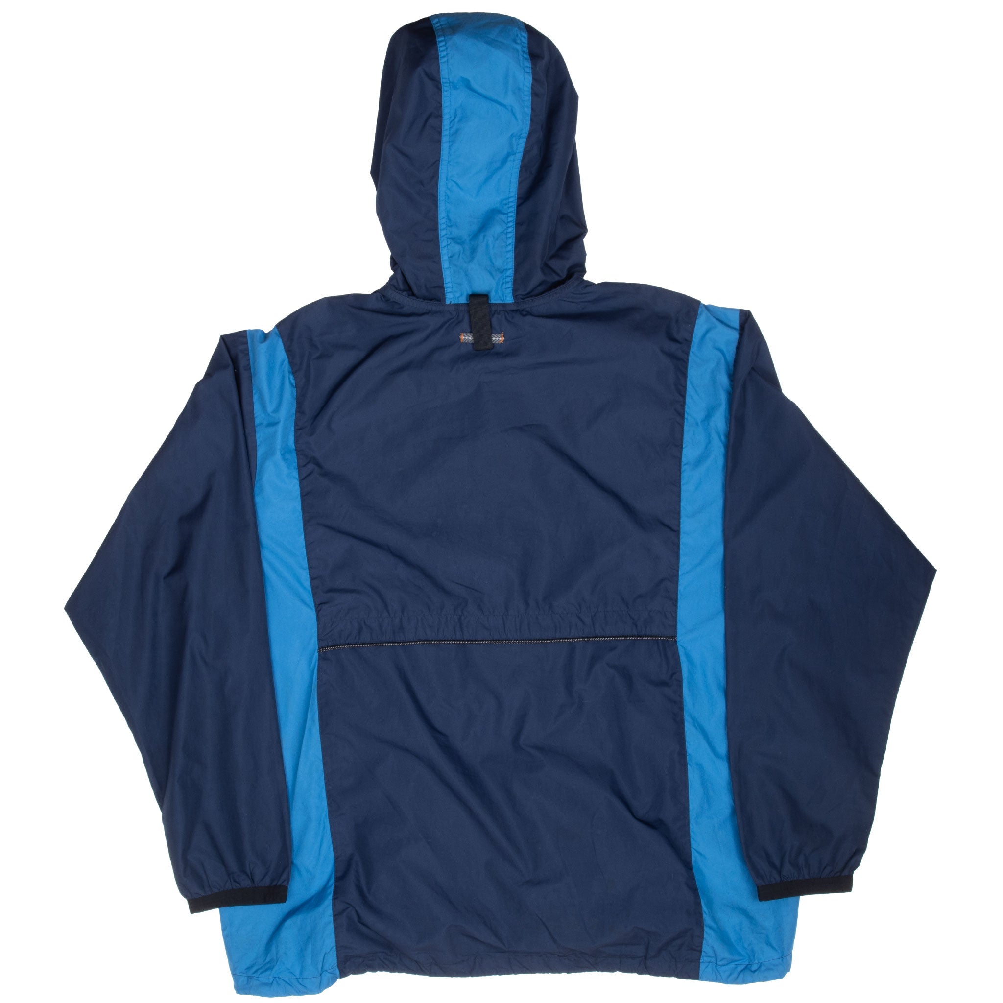 Vintage Nike Classic Swoosh Blue Pullover Windbreaker Hooded Jacket 1990S Size XL