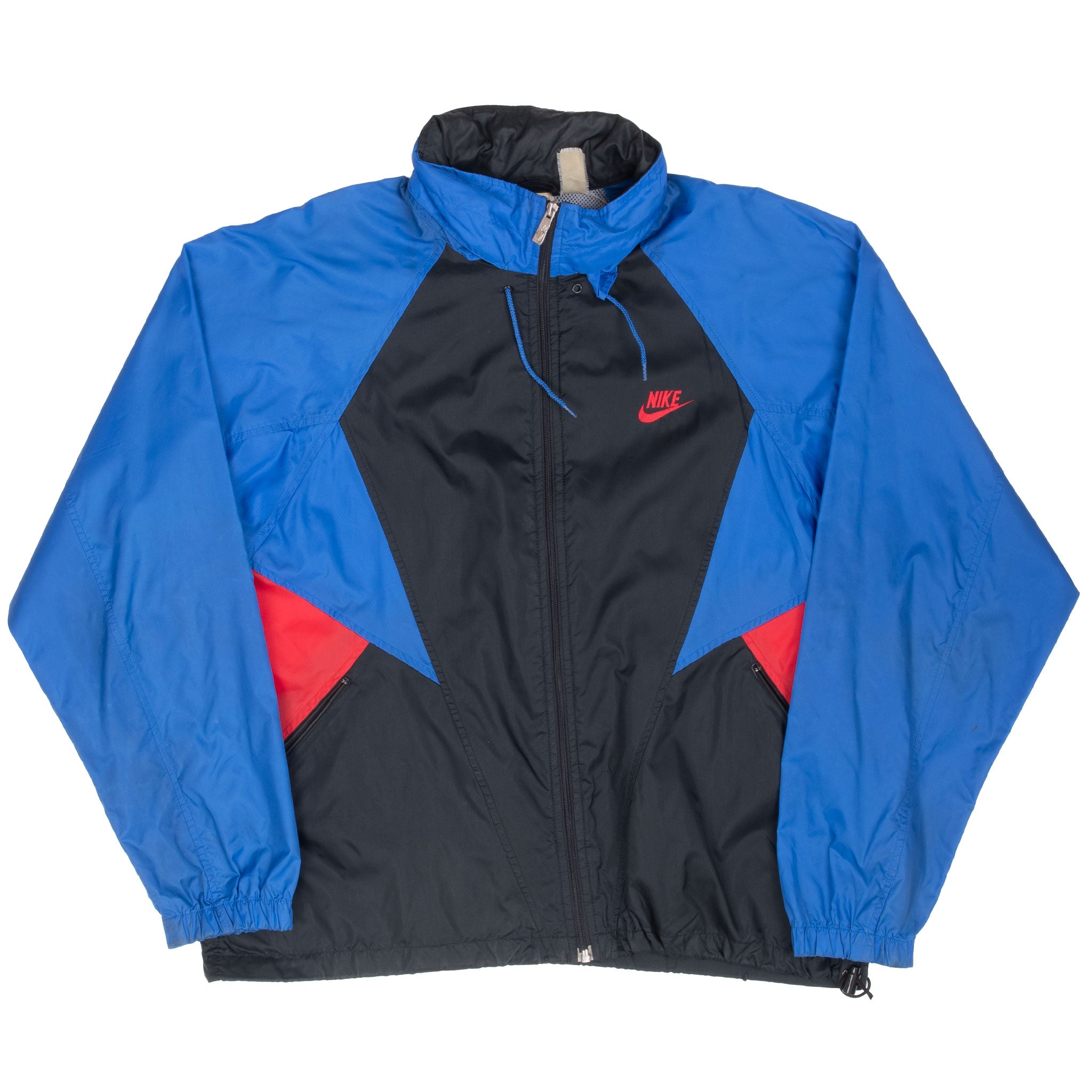 Vintage Nike Classic Swoosh Blue Windbreaker Jacket Late 1980S Size Large