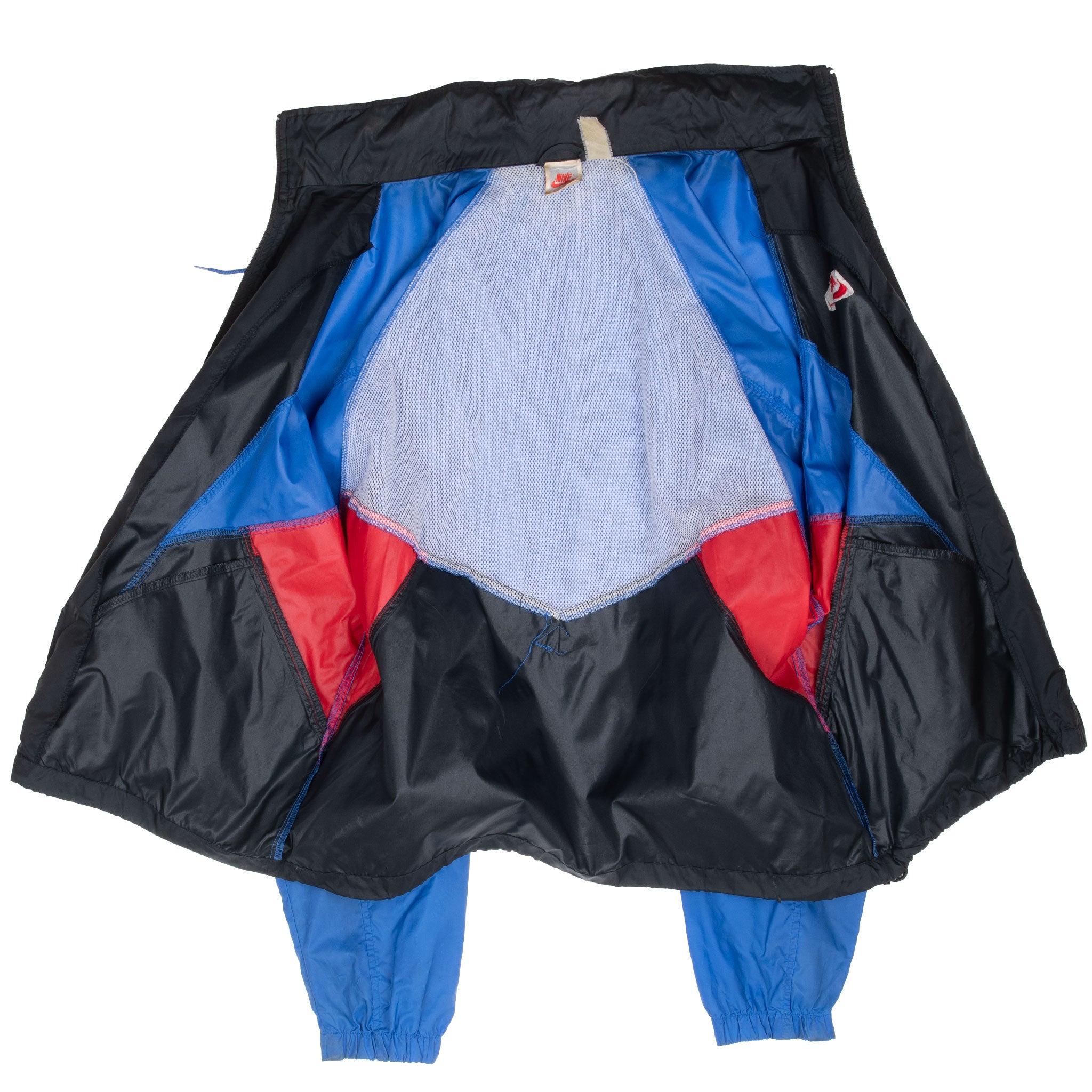 Vintage Nike Classic Swoosh Blue Windbreaker Jacket Late 1980S Size Large