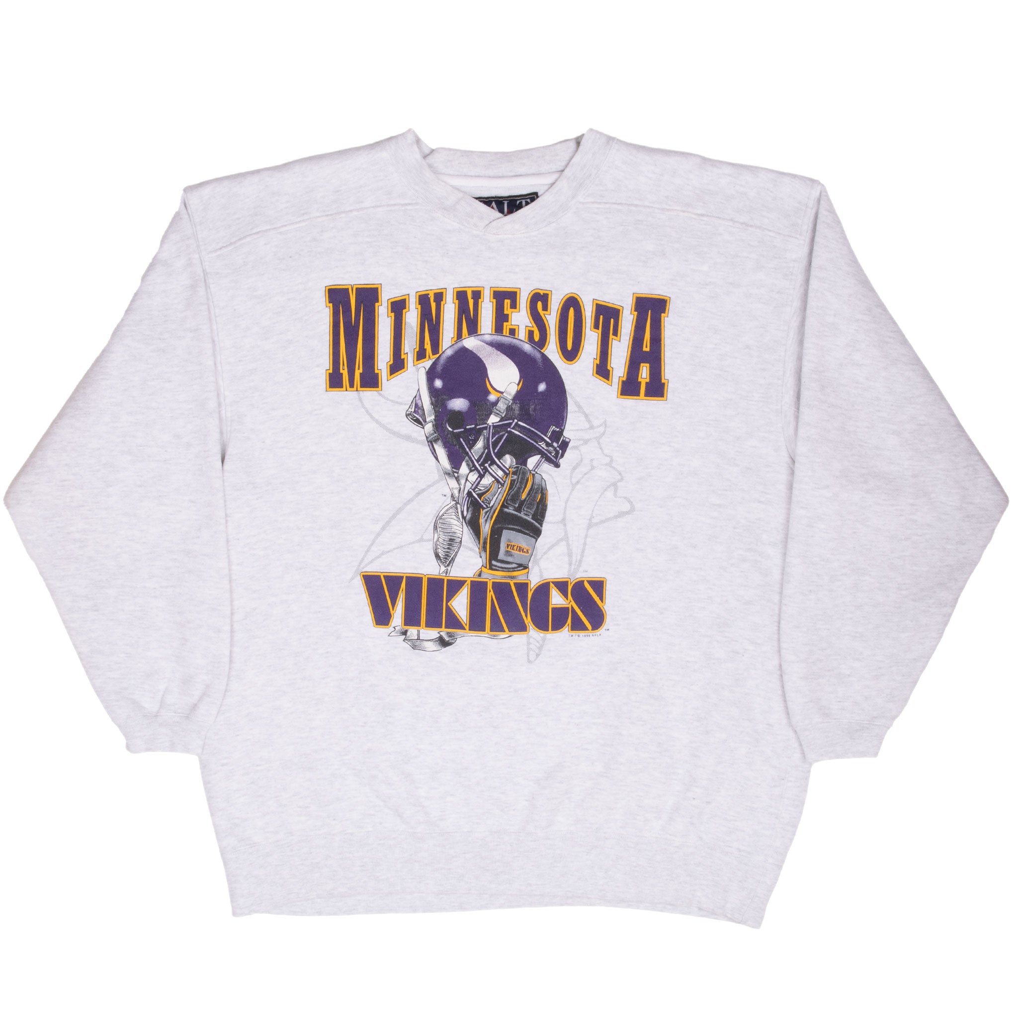 Vintage Nfl Minnesota Vikings 1996 Grey Sweatshirt Size XL