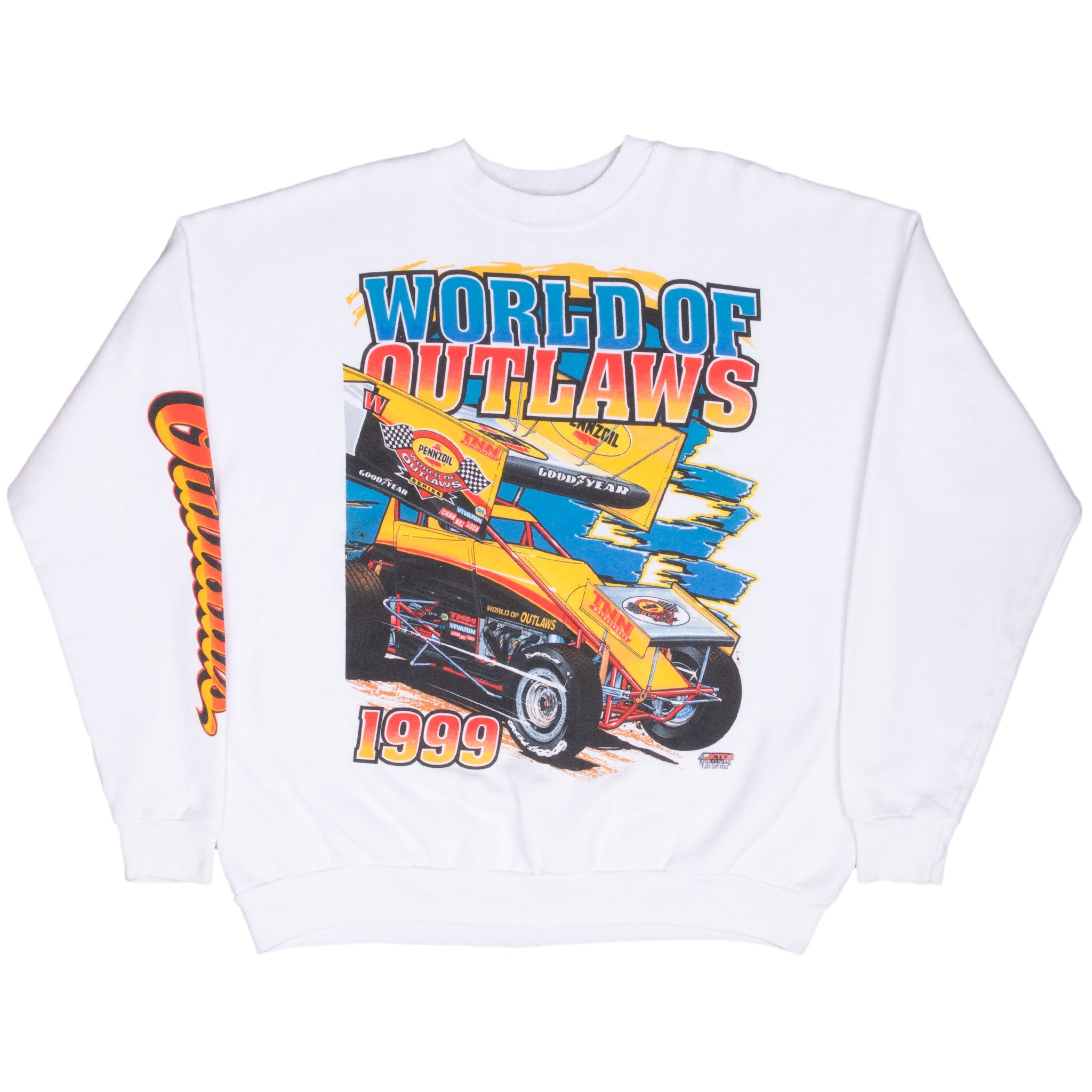 Vintage Dirt Racing World Of Outlaws Tour 1999 Sweatshirt Size XL