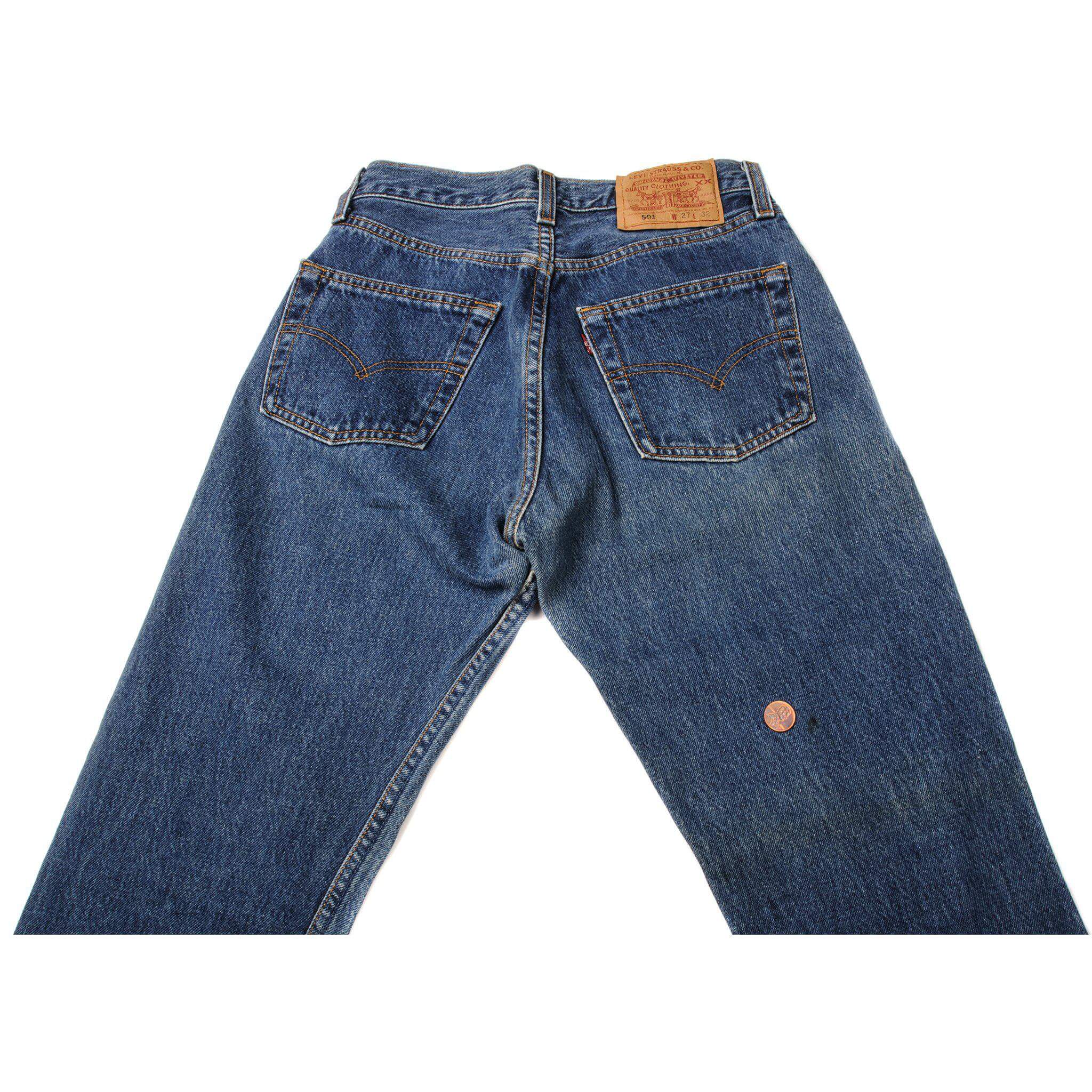 VINTAGE LEVIS 501 JEANS INDIGO 1990S WOMAN SIZE W26 L28 MADE IN USA