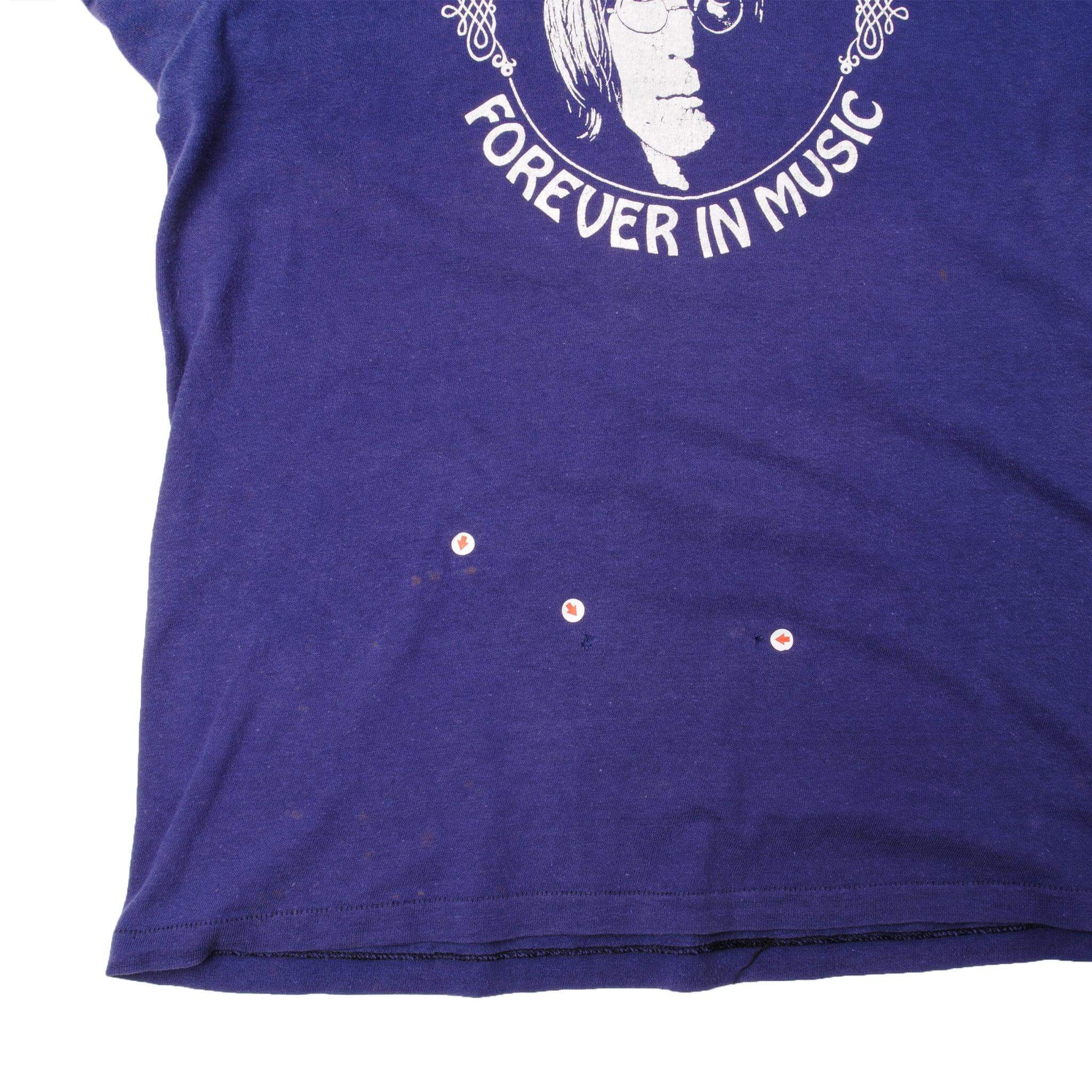 Vintage Blue John Lennon 1970/1980 Hanes Tee Shirt Size L With Single Stitch Sleeves Made In Usa