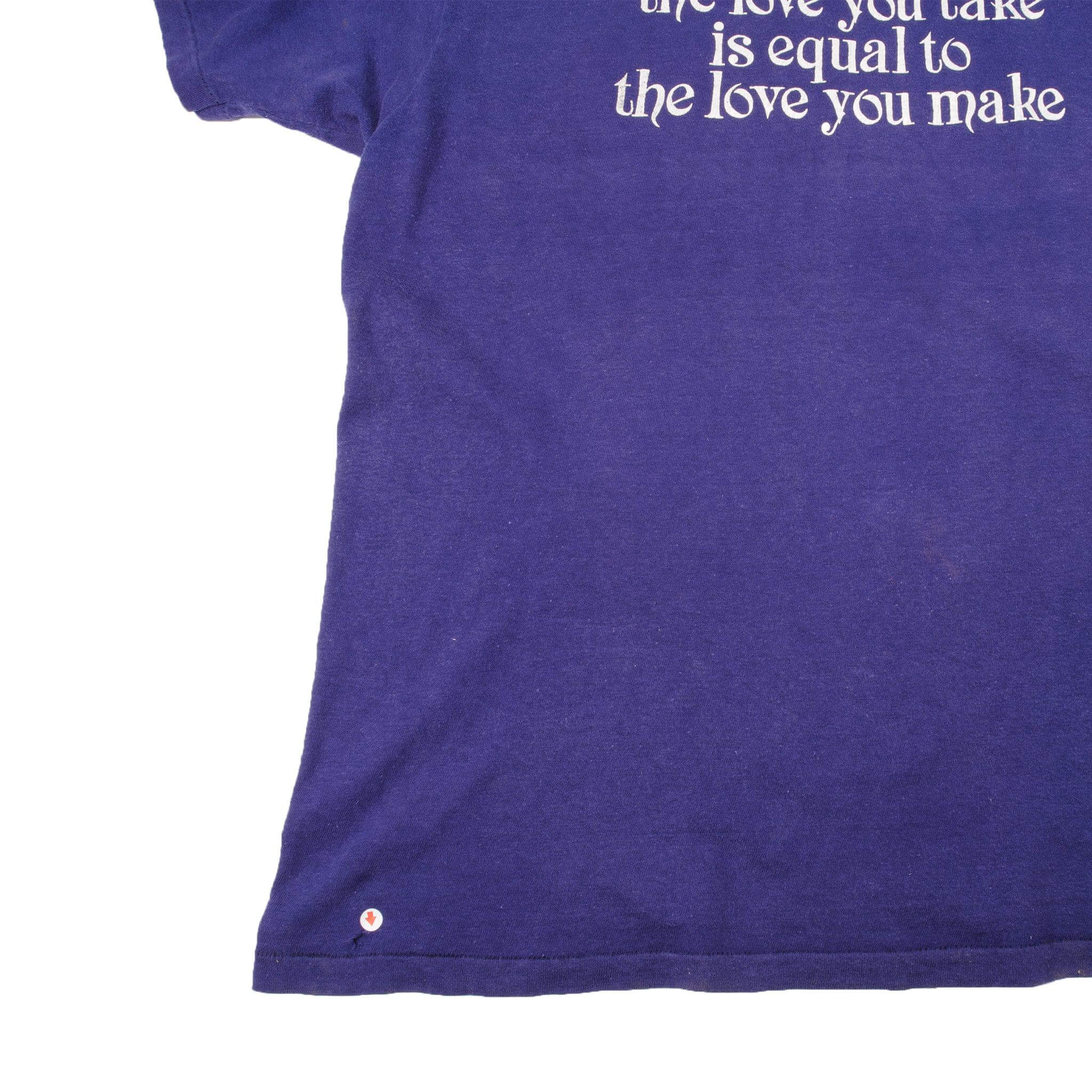 Vintage Blue John Lennon 1970/1980 Hanes Tee Shirt Size L With Single Stitch Sleeves Made In Usa