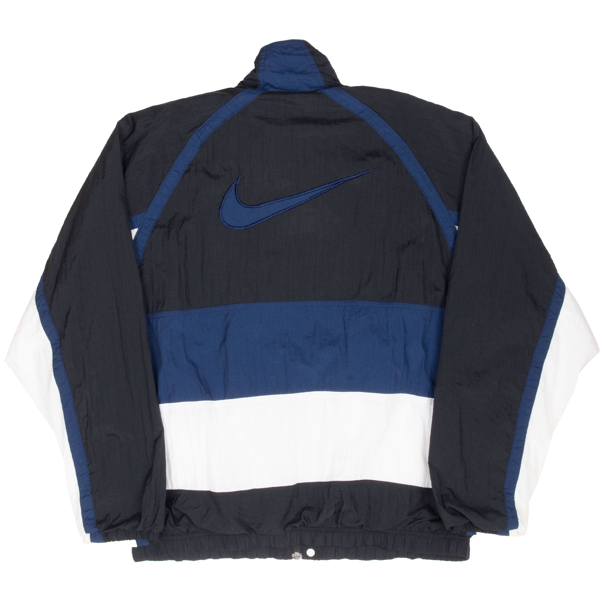 Vintage Nike Big Swoosh Blue Windbreaker Jacket 1990S Size Large