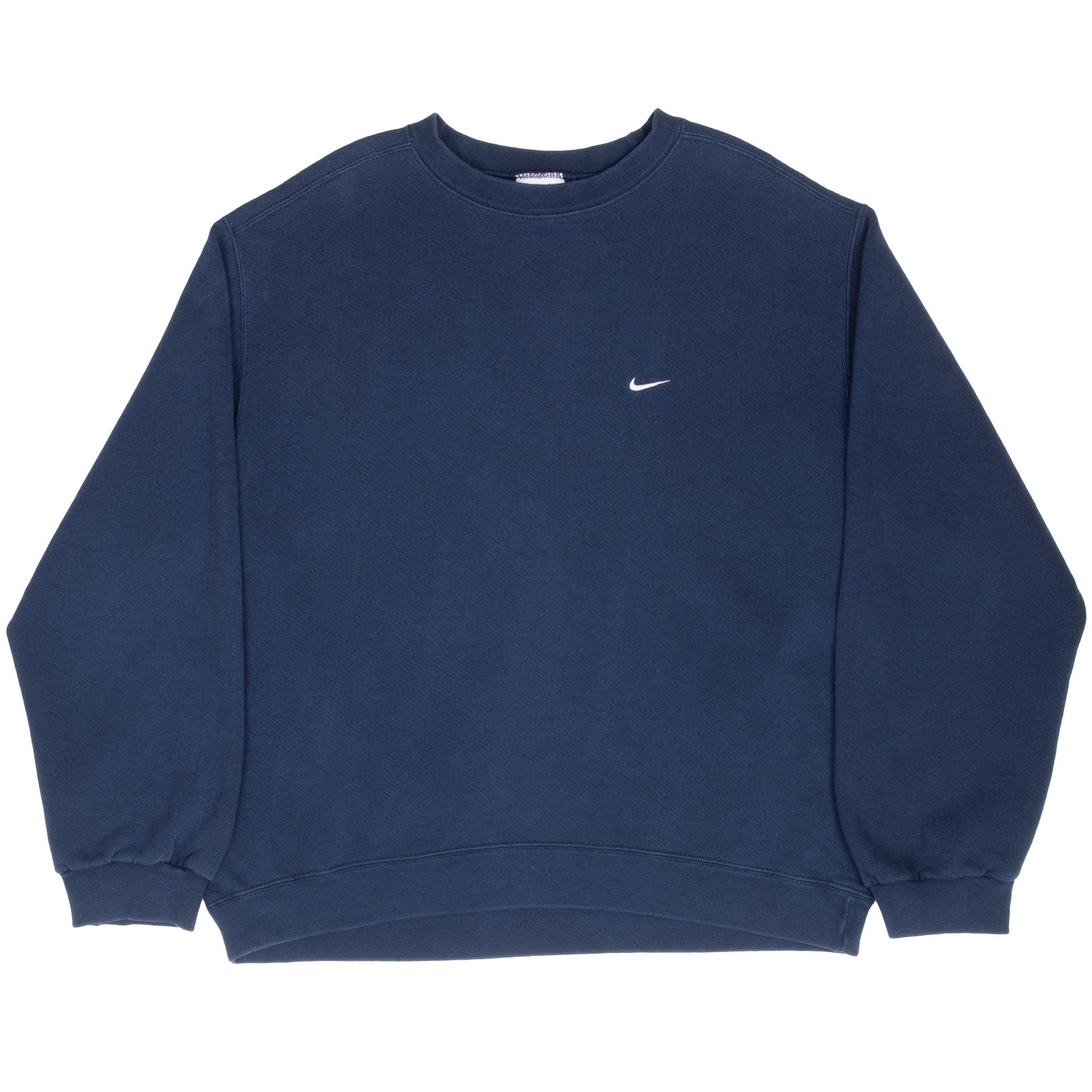 Vintage Nike Classic Swoosh Navy Blue Sweatshirt 1990S Size Large