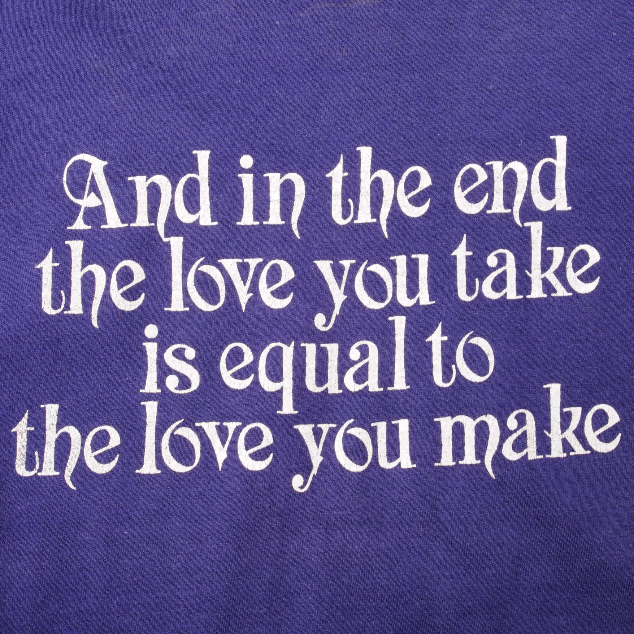 Vintage Blue John Lennon 1970/1980 Hanes Tee Shirt Size L With Single Stitch Sleeves Made In Usa