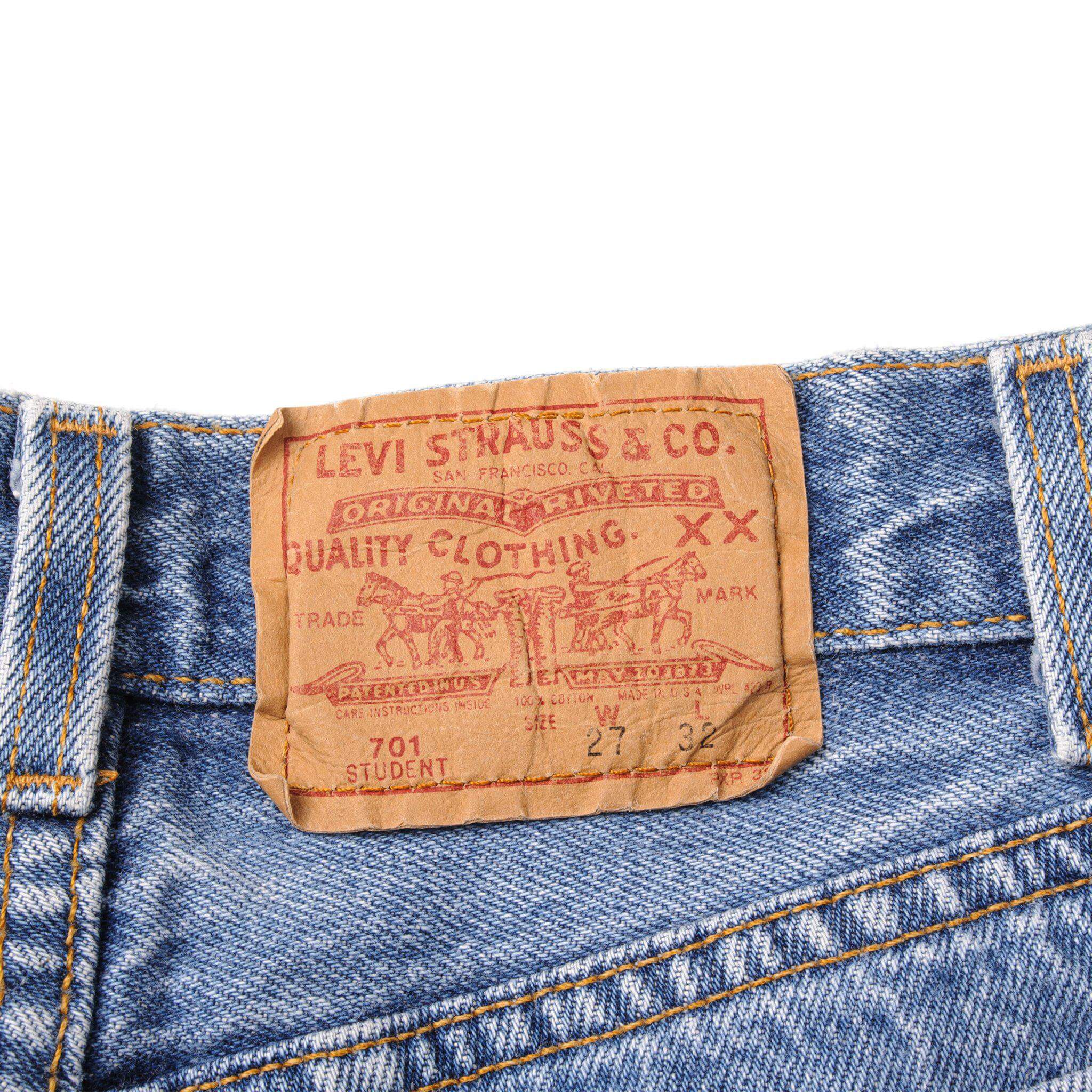 VINTAGE LEVIS 701 STUDENT FIT JEANS INDIGO 1988-1993 SIZE W24 L30 MADE IN USA