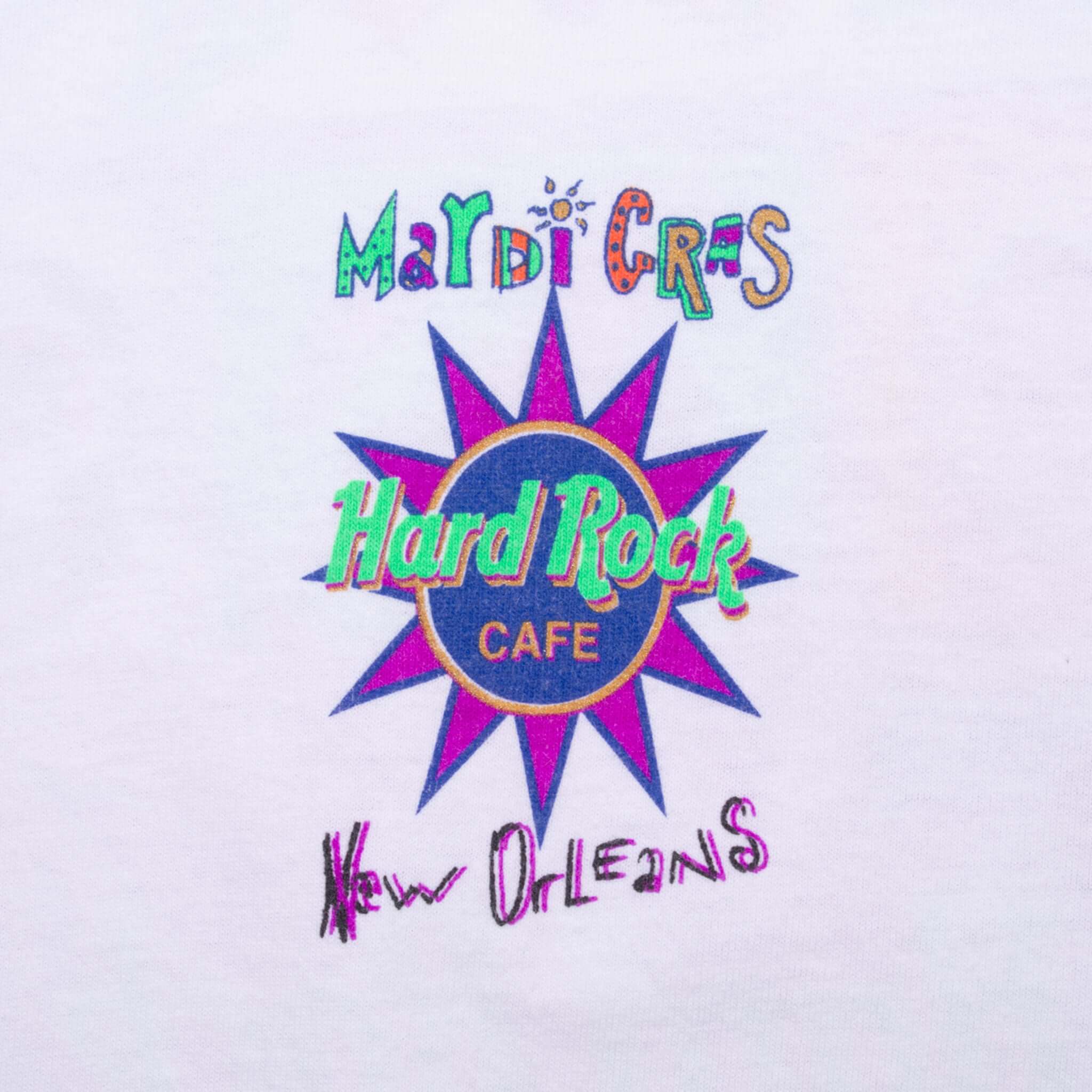 Vintage Hard Rock Cafe Mardi Gras New Orleans Tee Shirt 1990S Large Made In Usa With Single Stitch Sleeves